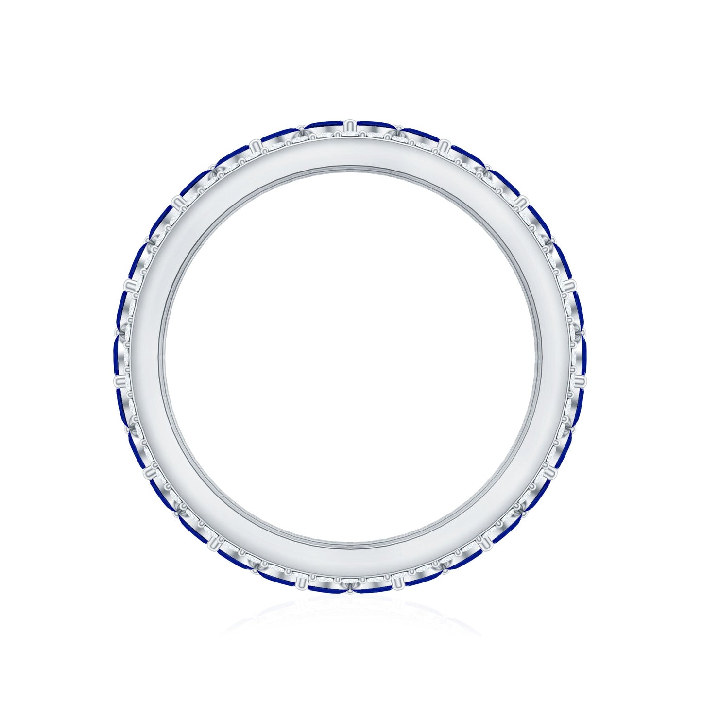 1.25 CT Elegant Created Blue Sapphire and Diamond Wedding Band Ring