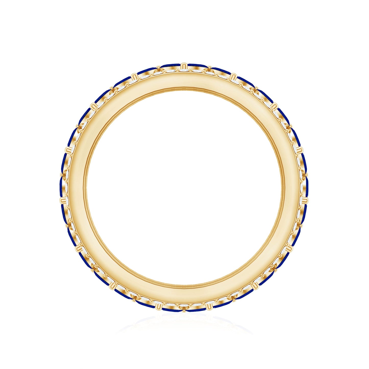 1.25 CT Elegant Created Blue Sapphire and Diamond Wedding Band Ring