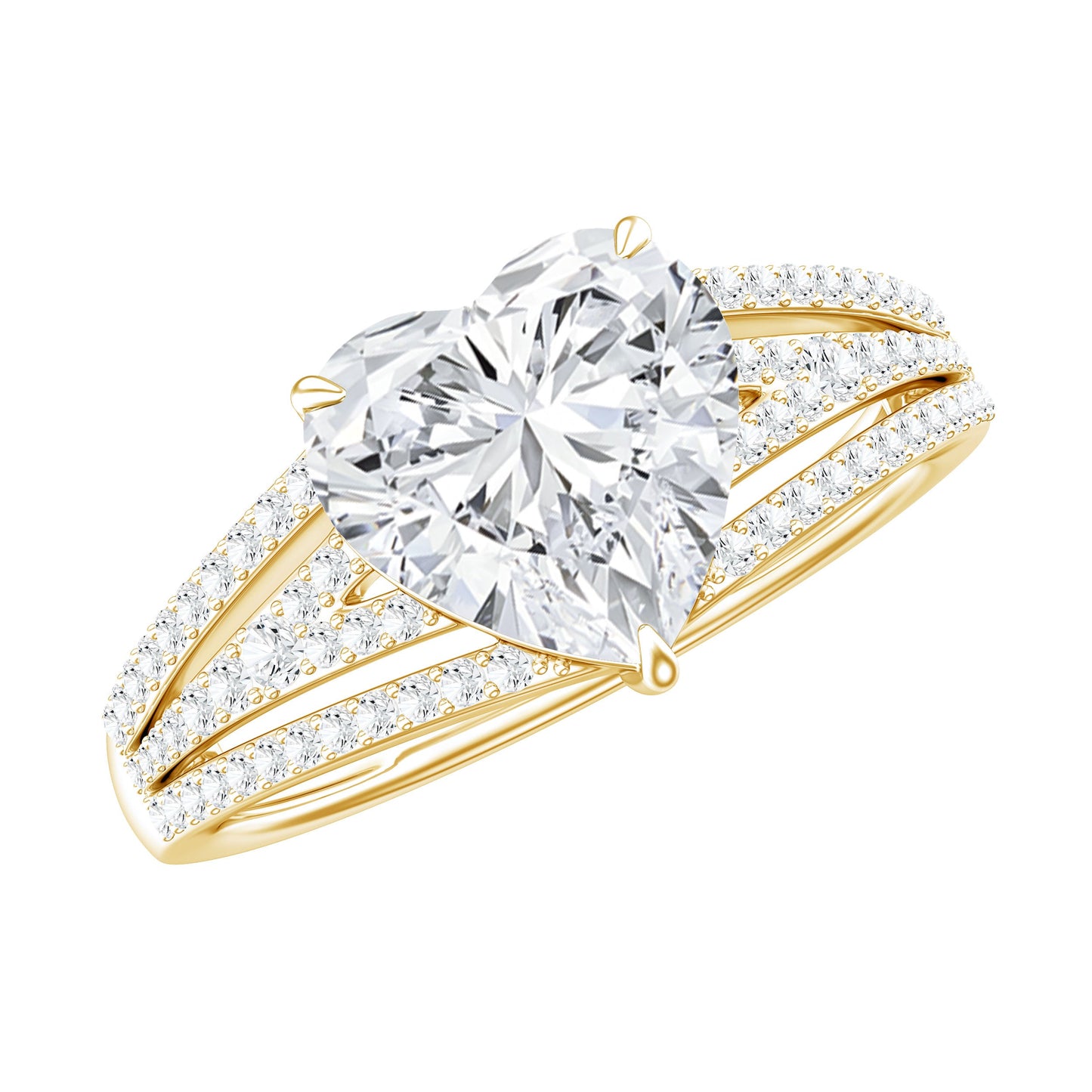 Certified Cubic Zirconia Heart Engagement Ring
