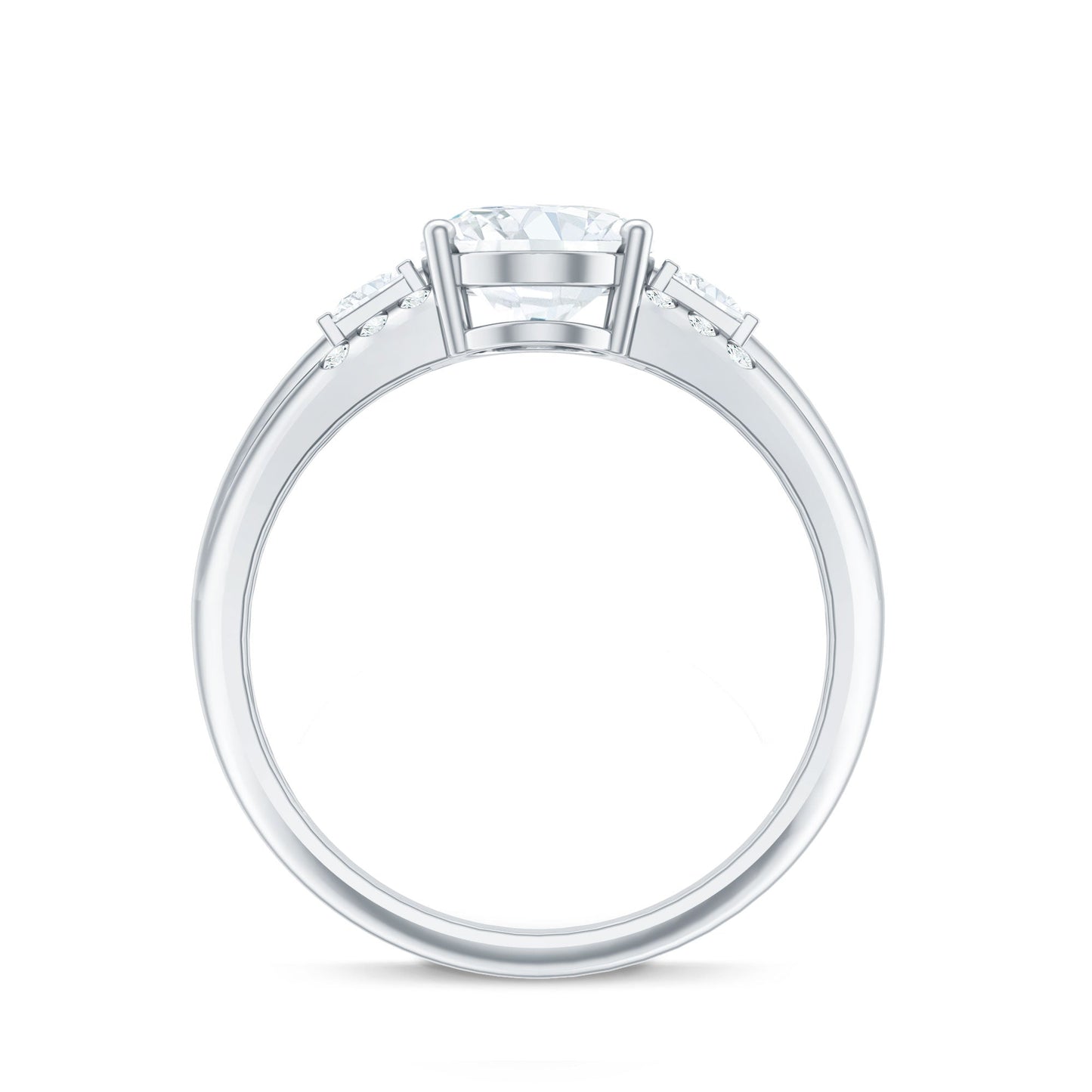Oval Cubic Zirconia Solitaire Engagement Ring