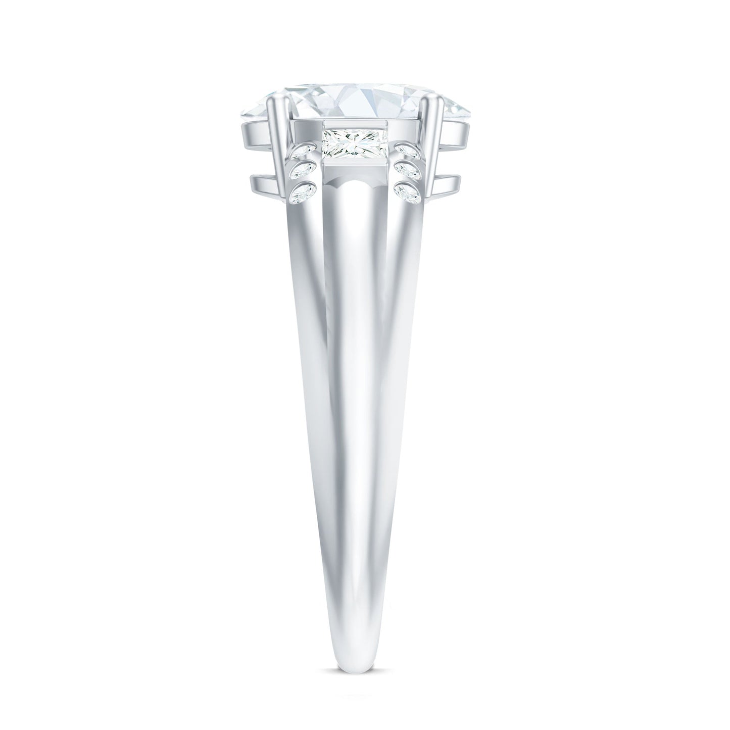 Oval Cubic Zirconia Solitaire Engagement Ring