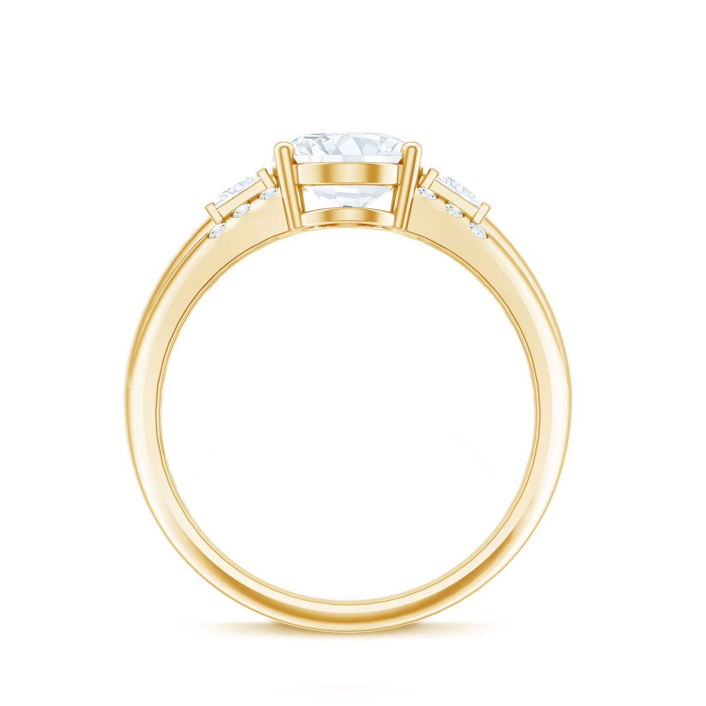Oval Cubic Zirconia Solitaire Engagement Ring