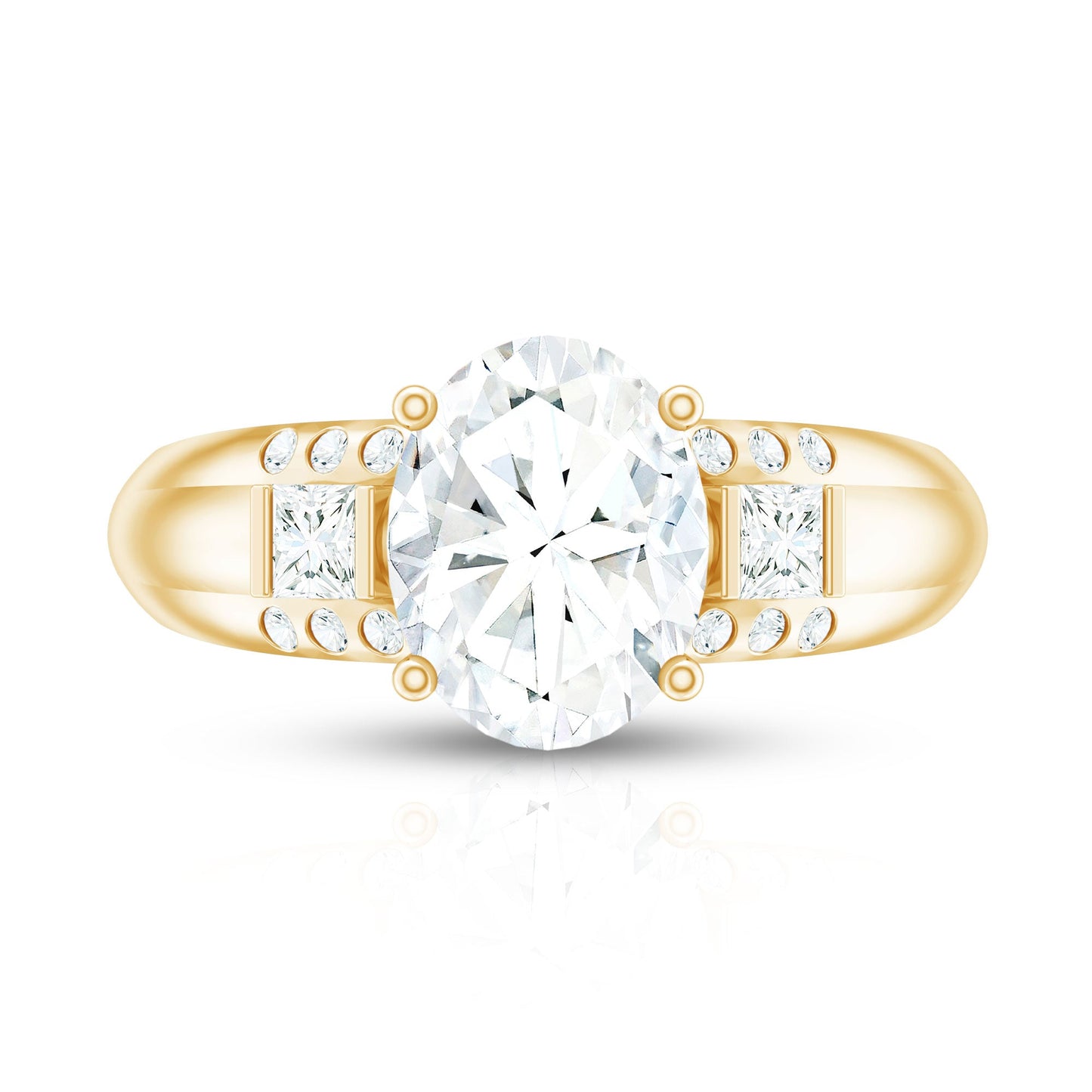 Oval Cubic Zirconia Solitaire Engagement Ring