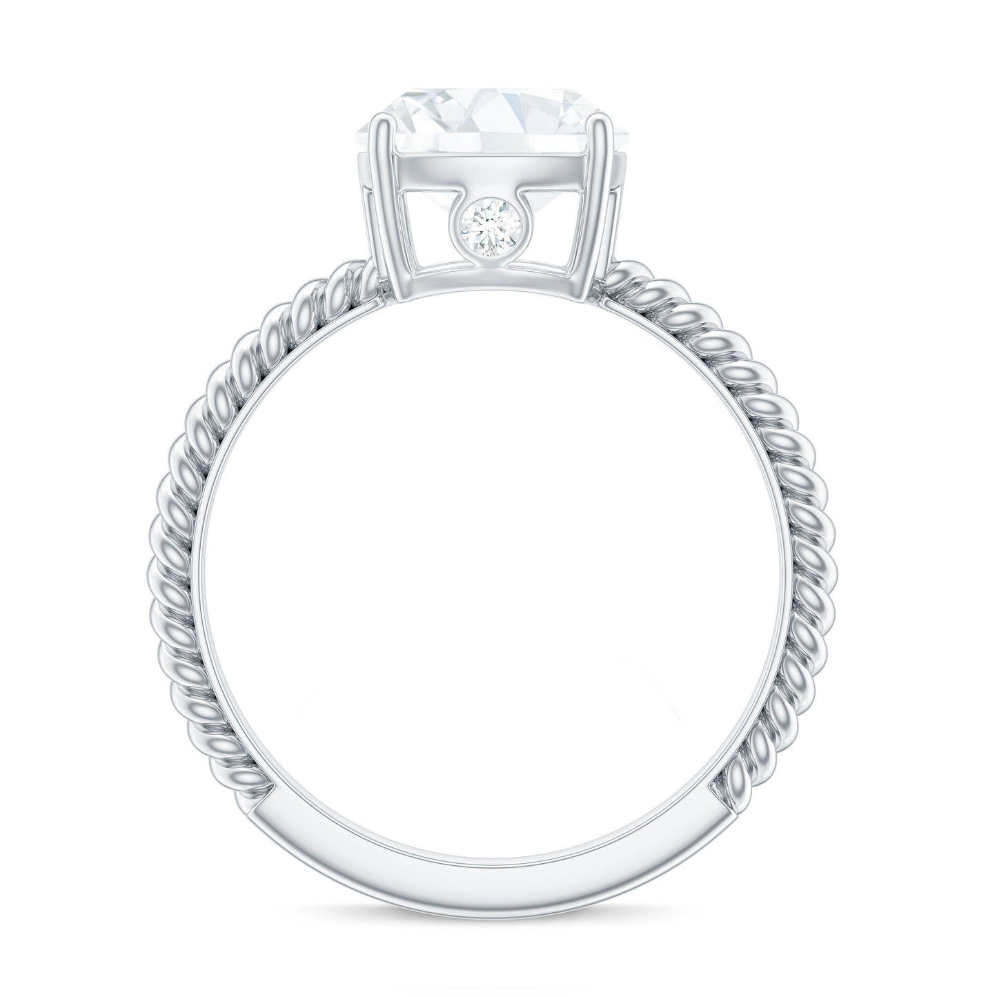 Cushion Cut Cubic Zirconia Solitaire Engagement Ring