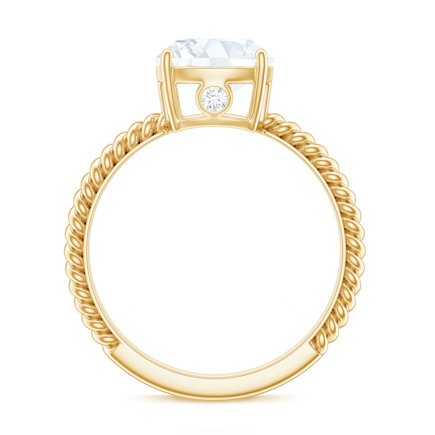 Cushion Cut Cubic Zirconia Solitaire Engagement Ring