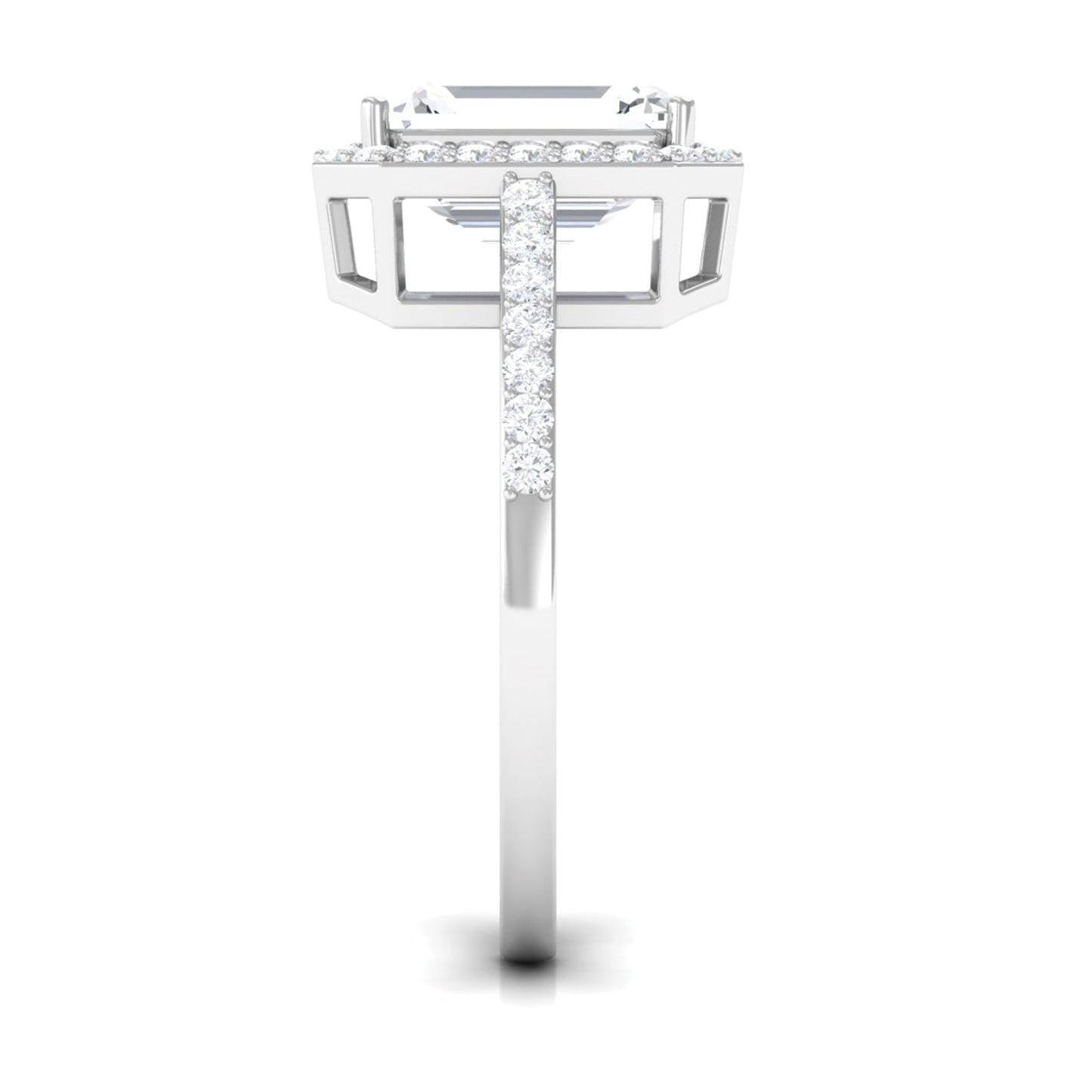 Emerald Cut Cubic Zirconia Statement Engagement Ring