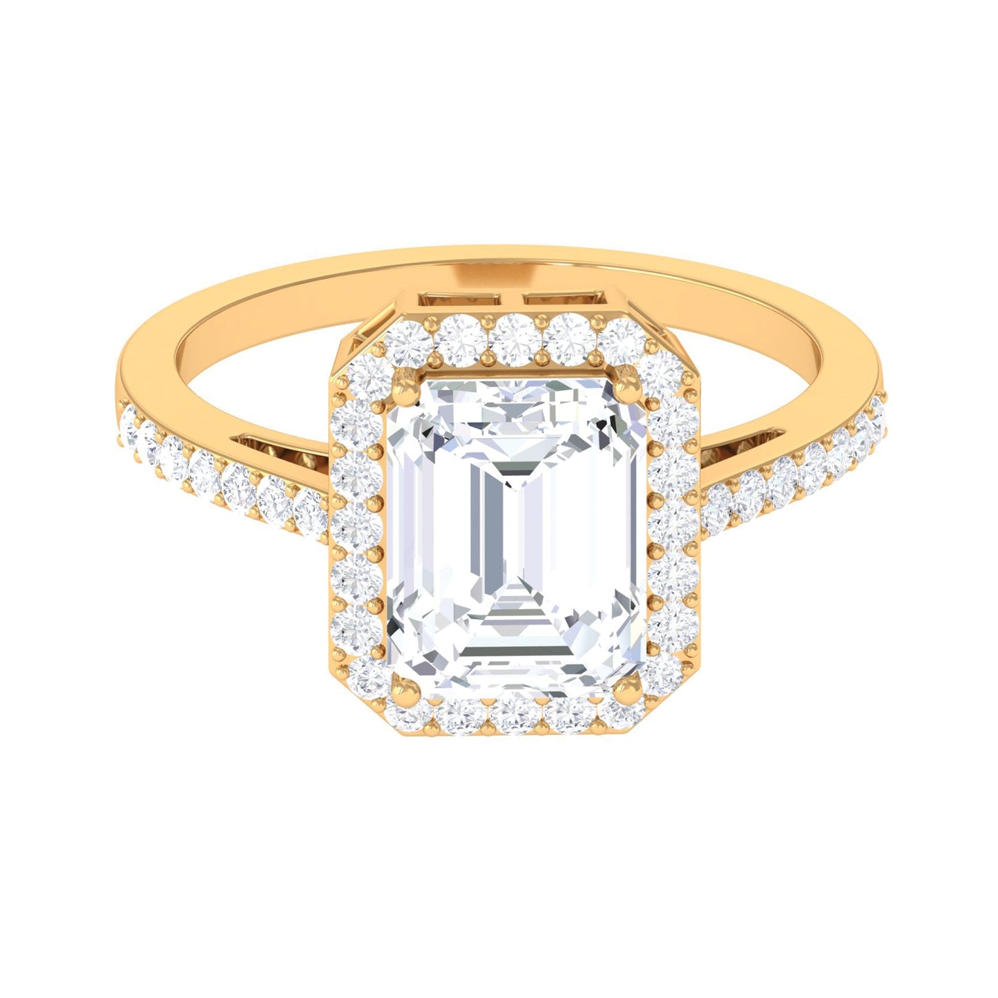 Emerald Cut Cubic Zirconia Statement Engagement Ring