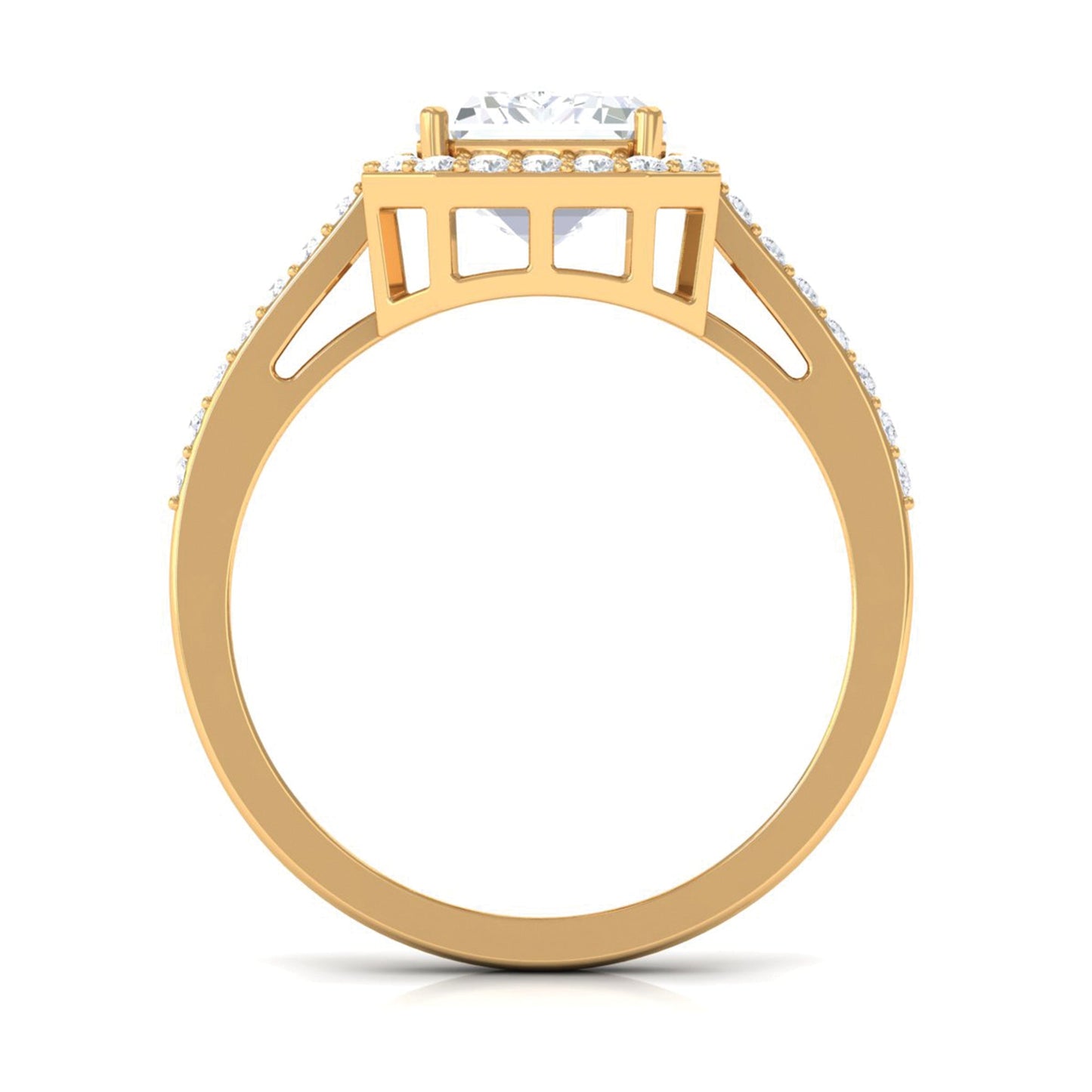 Emerald Cut Cubic Zirconia Statement Engagement Ring
