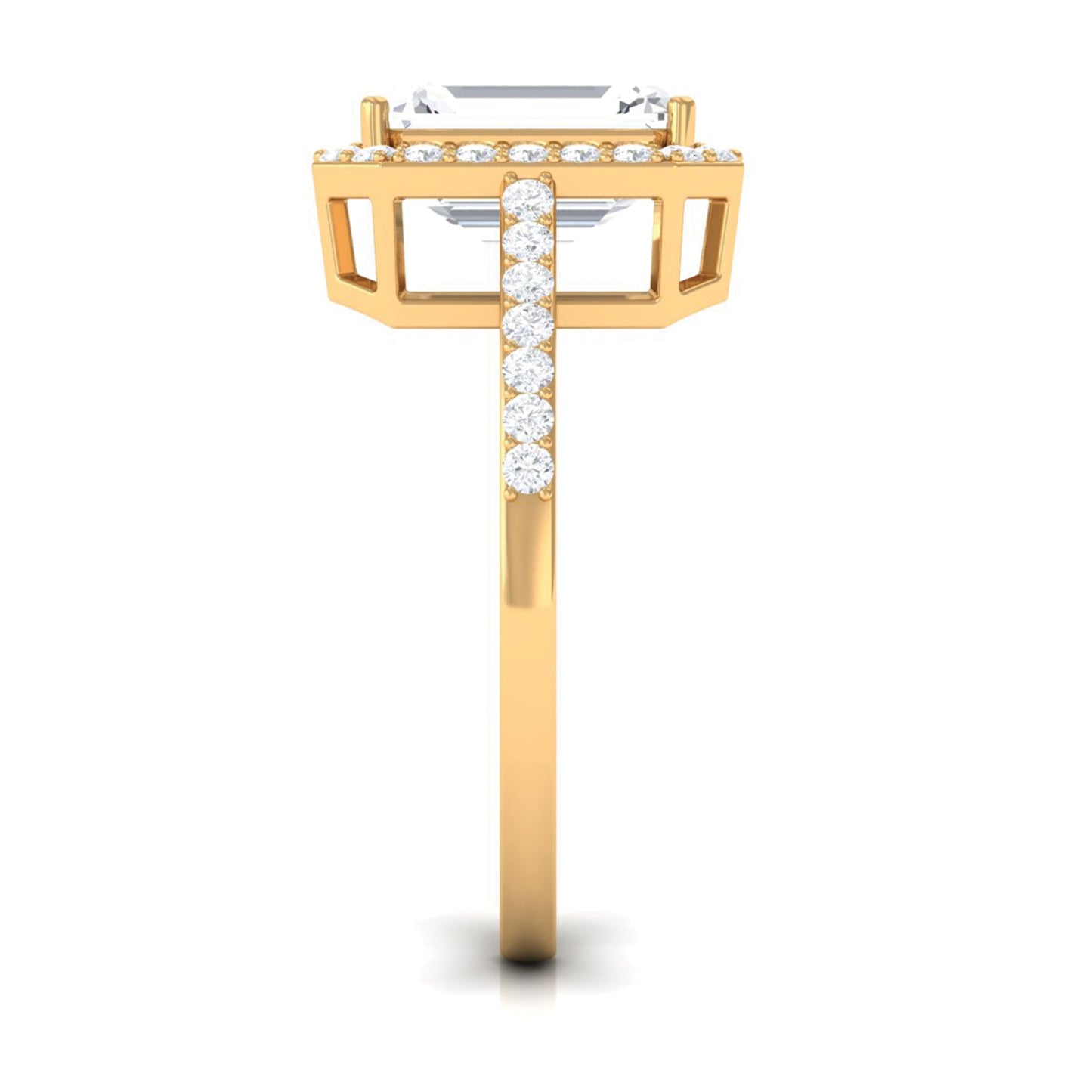 Emerald Cut Cubic Zirconia Statement Engagement Ring