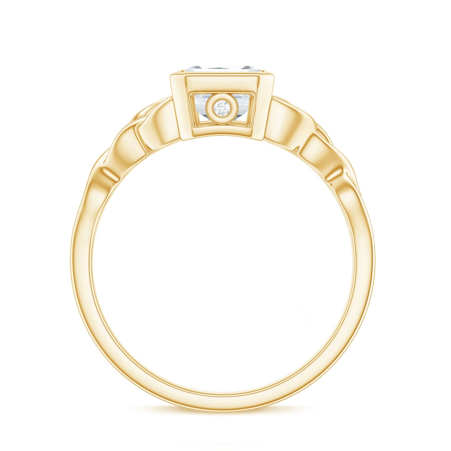 Emerald Cut Zircon Celtic Solitaire Engagement Ring