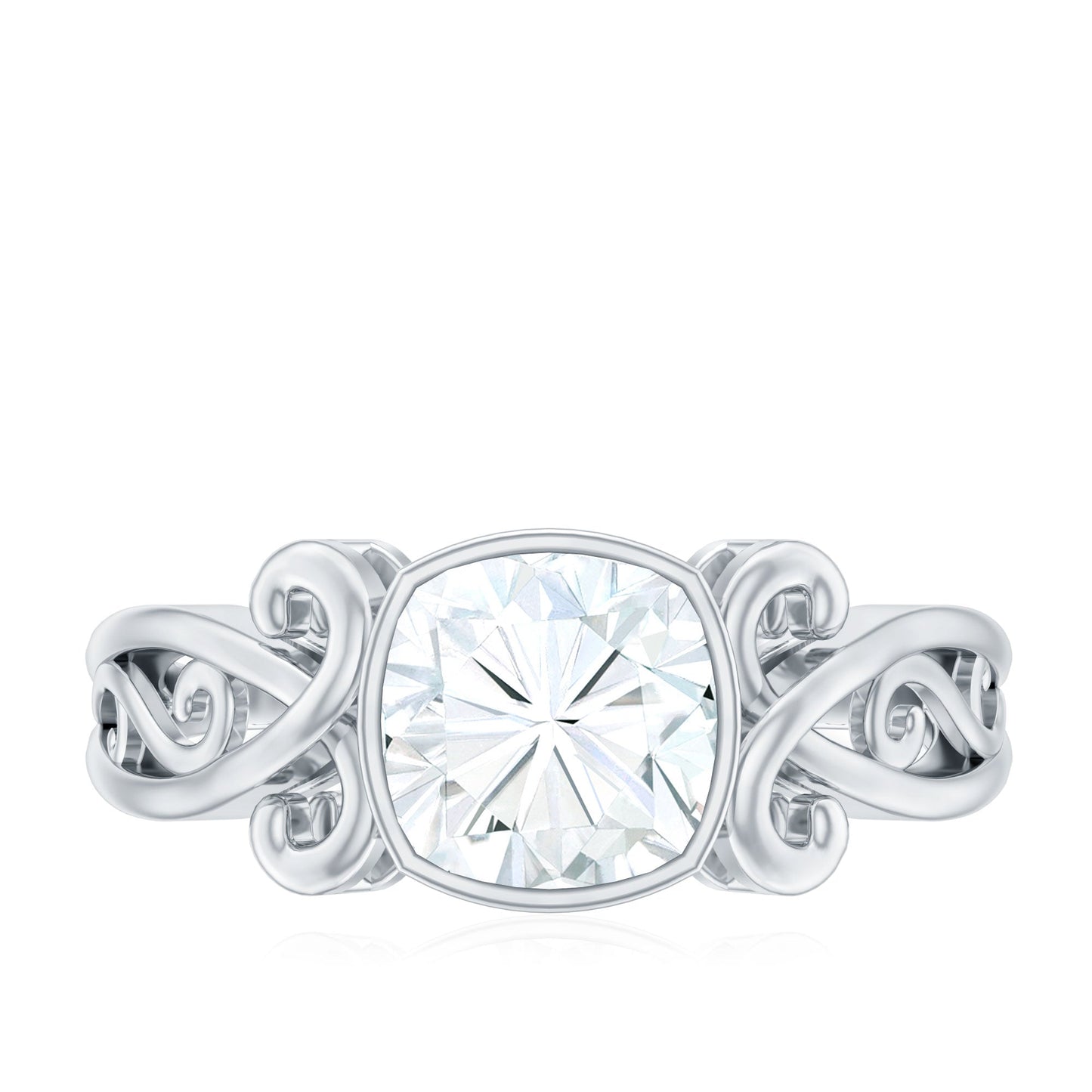 1 Carat Lab Grown Diamond Cushion Engagement Ring