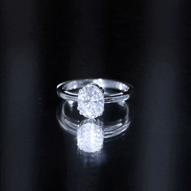 4 Prong Oval Cut Lab Grown Diamond Engagement Ring