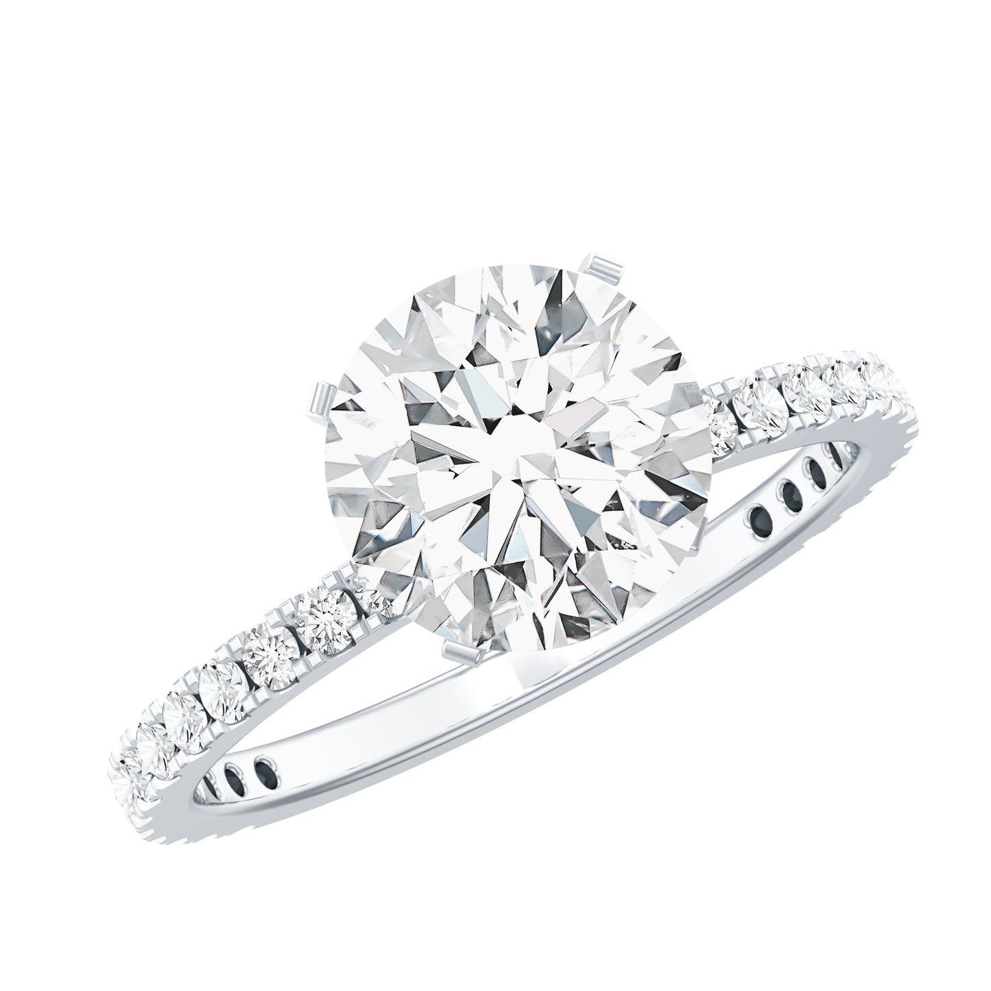 Brilliant Cut 8 MM Lab Grown Diamond Solitaire Engagement Ring