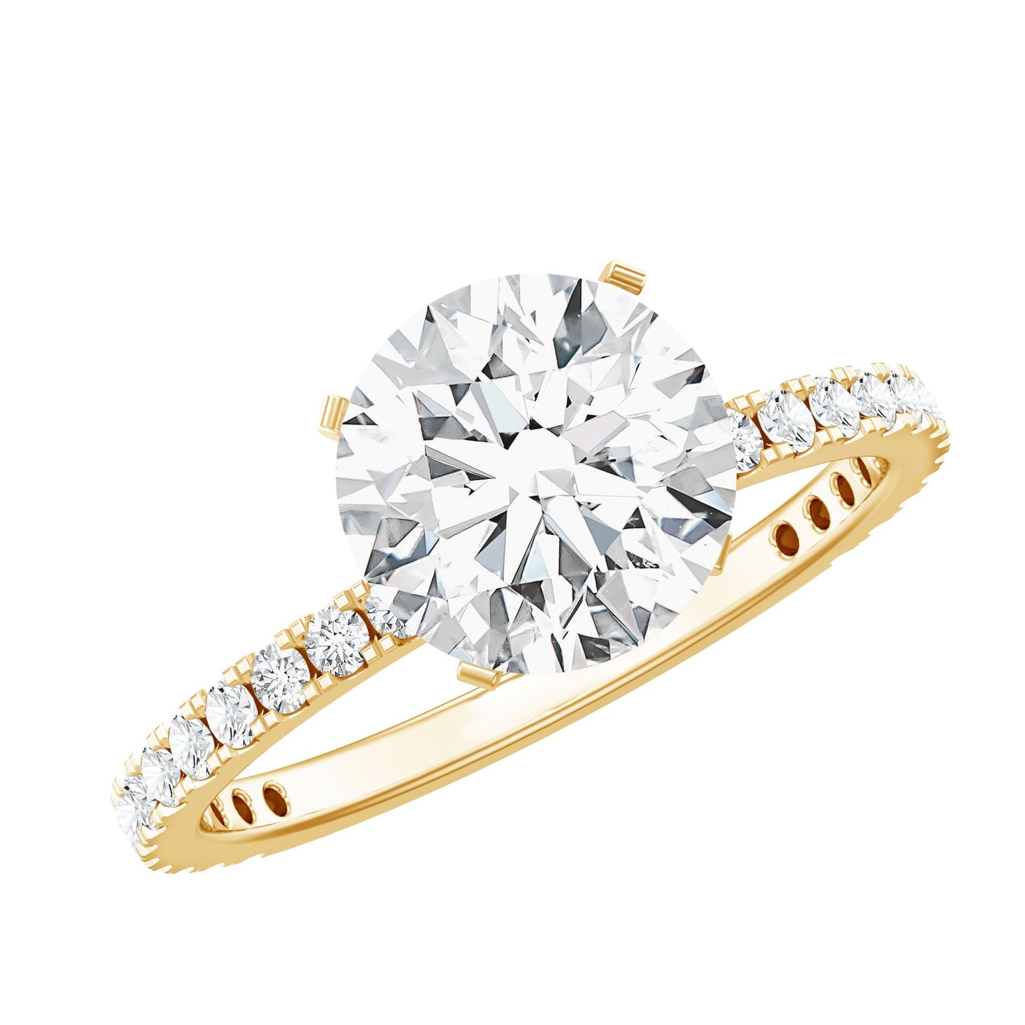 Brilliant Cut 8 MM Lab Grown Diamond Solitaire Engagement Ring