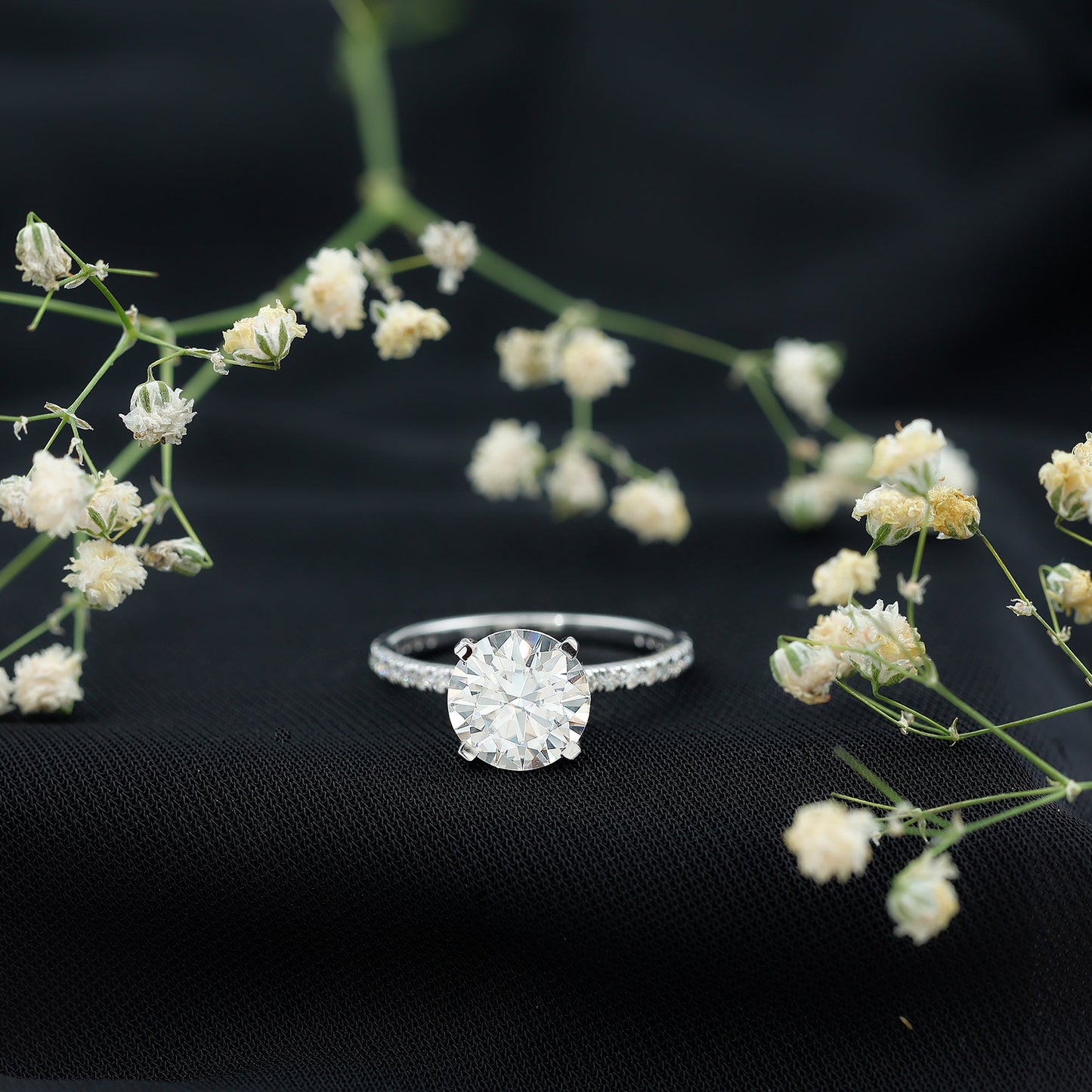 Certified 9 MM Lab Grown Solitaire Diamond Engagement Ring