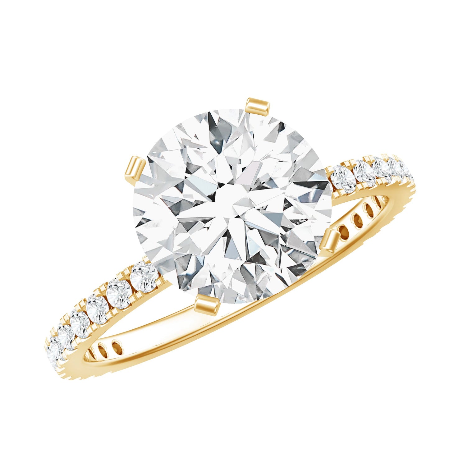 Certified 9 MM Lab Grown Solitaire Diamond Engagement Ring