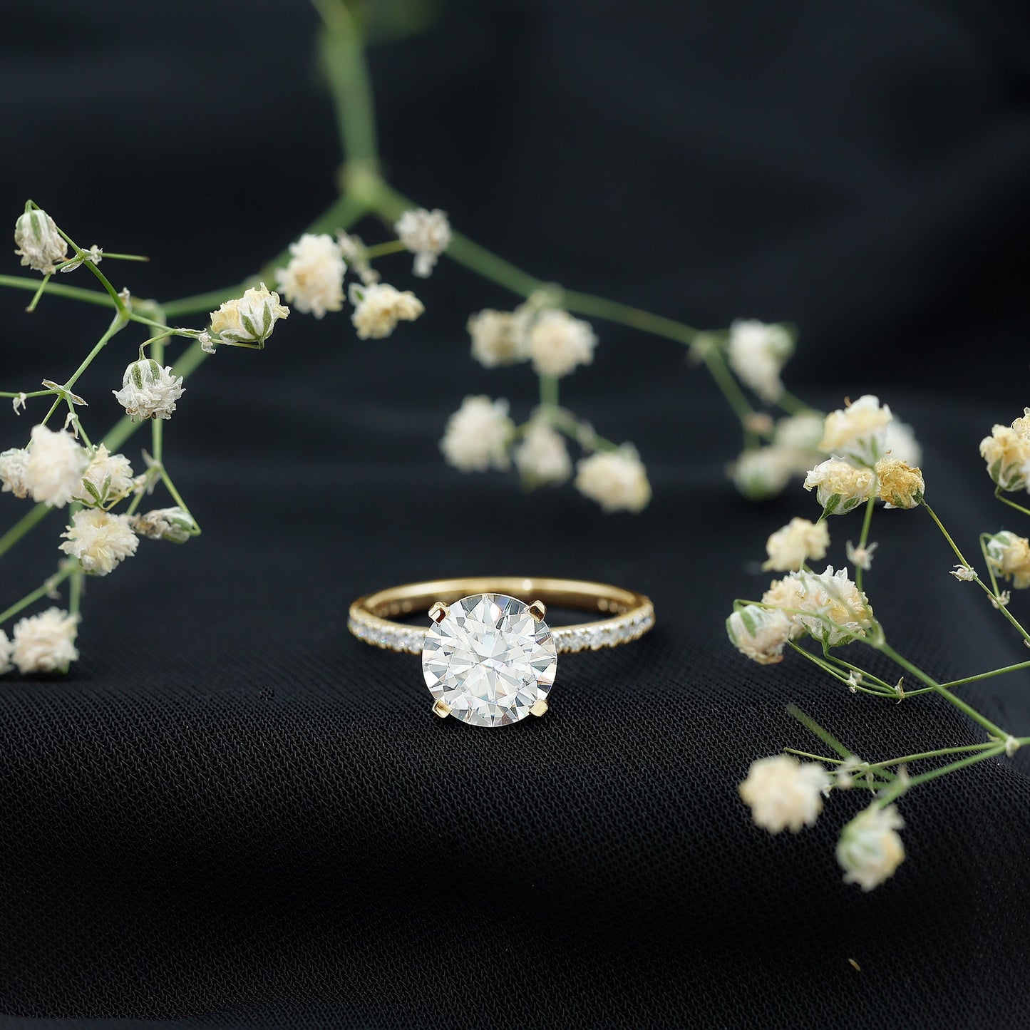 Certified 9 MM Lab Grown Solitaire Diamond Engagement Ring