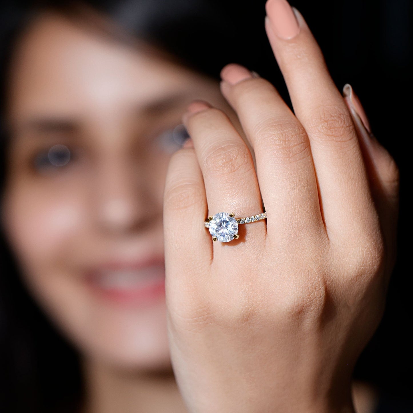 Certified 9 MM Lab Grown Solitaire Diamond Engagement Ring