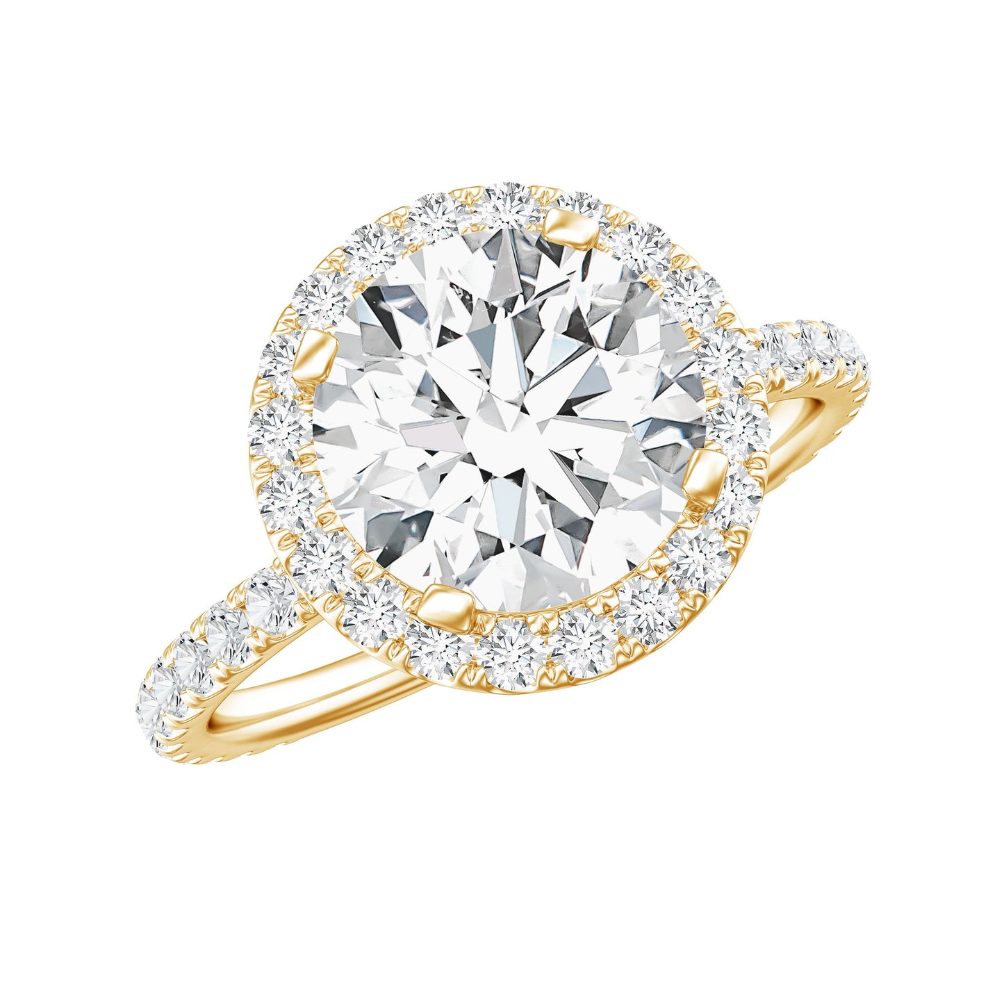 Certified Lab Grown Diamond Circle Engagement Ring With Halo