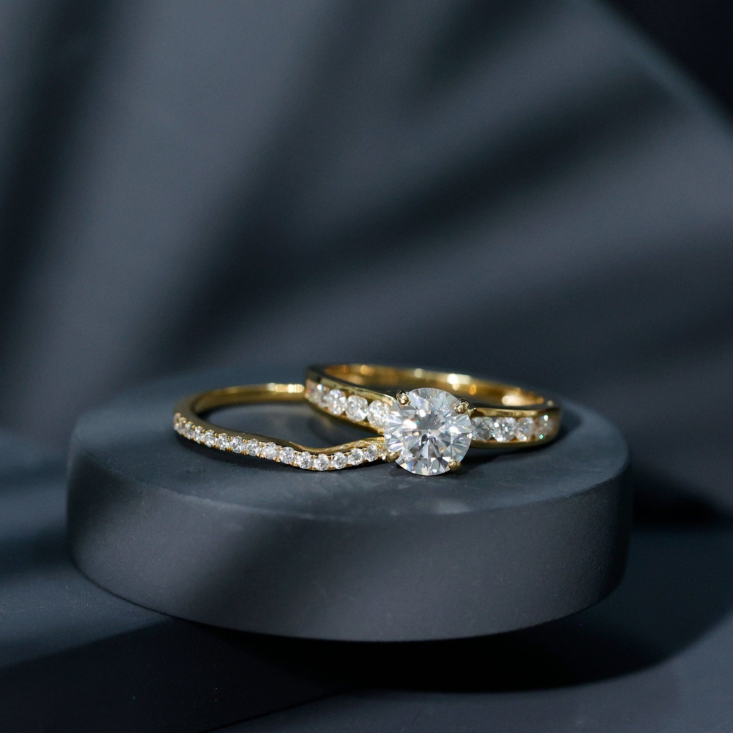 Certified Lab Diamond 8 MM Round Engagement Ring with Enhancer