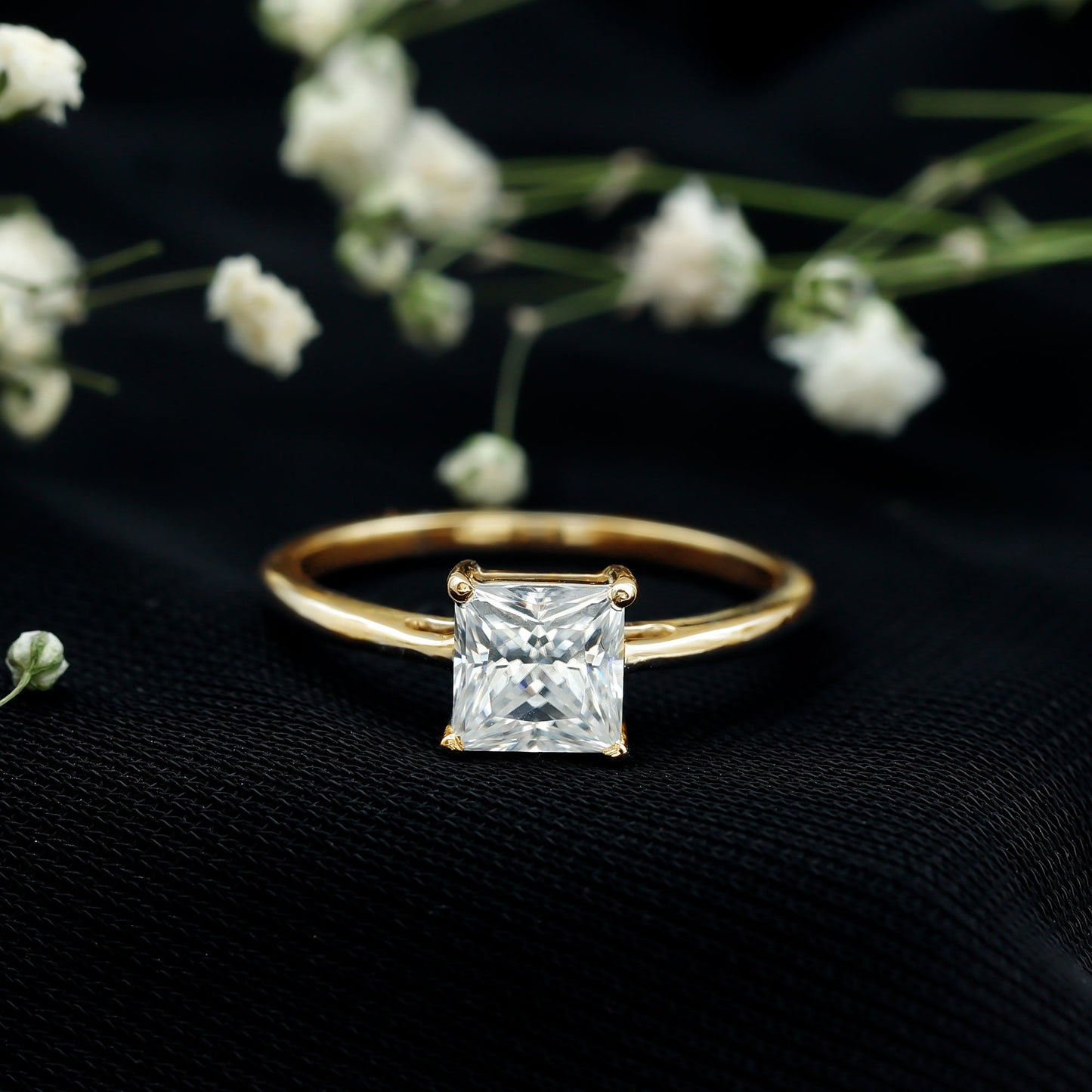 Certified Lab Grown Diamond 6 mm Square Cut Engagement Ring