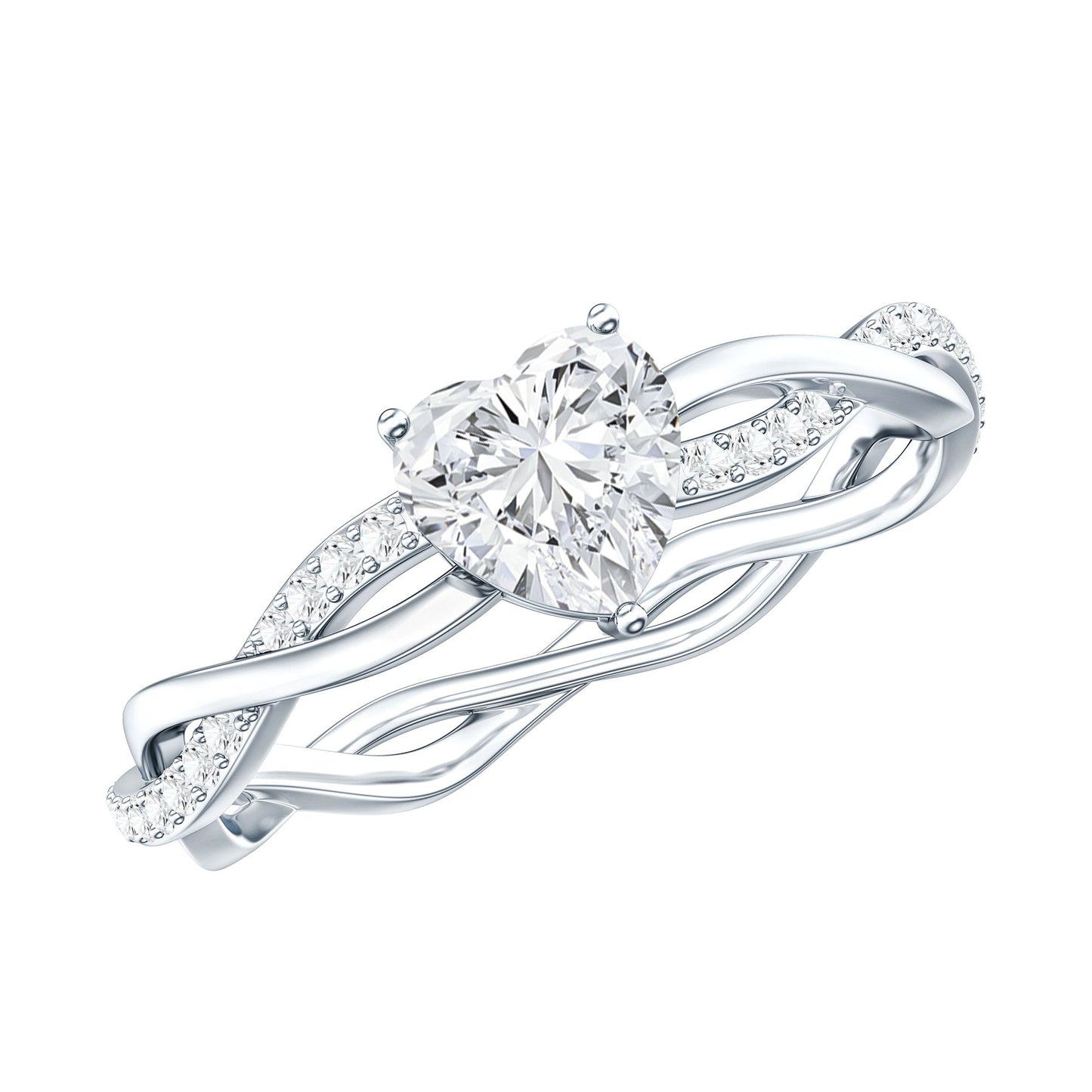 5 MM Heart Shaped Diamond Ring For Women