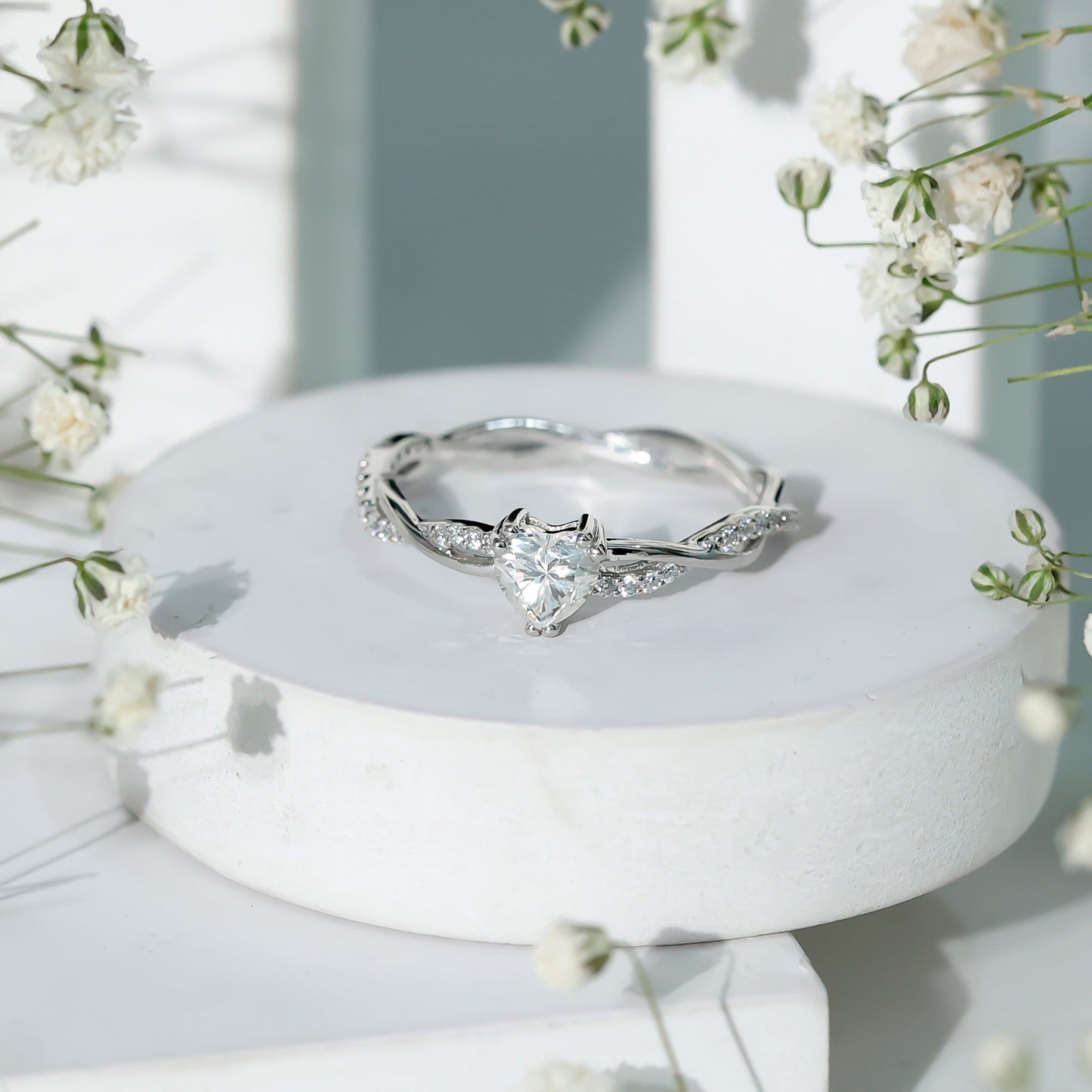 5 MM Heart Shaped Diamond Ring For Women