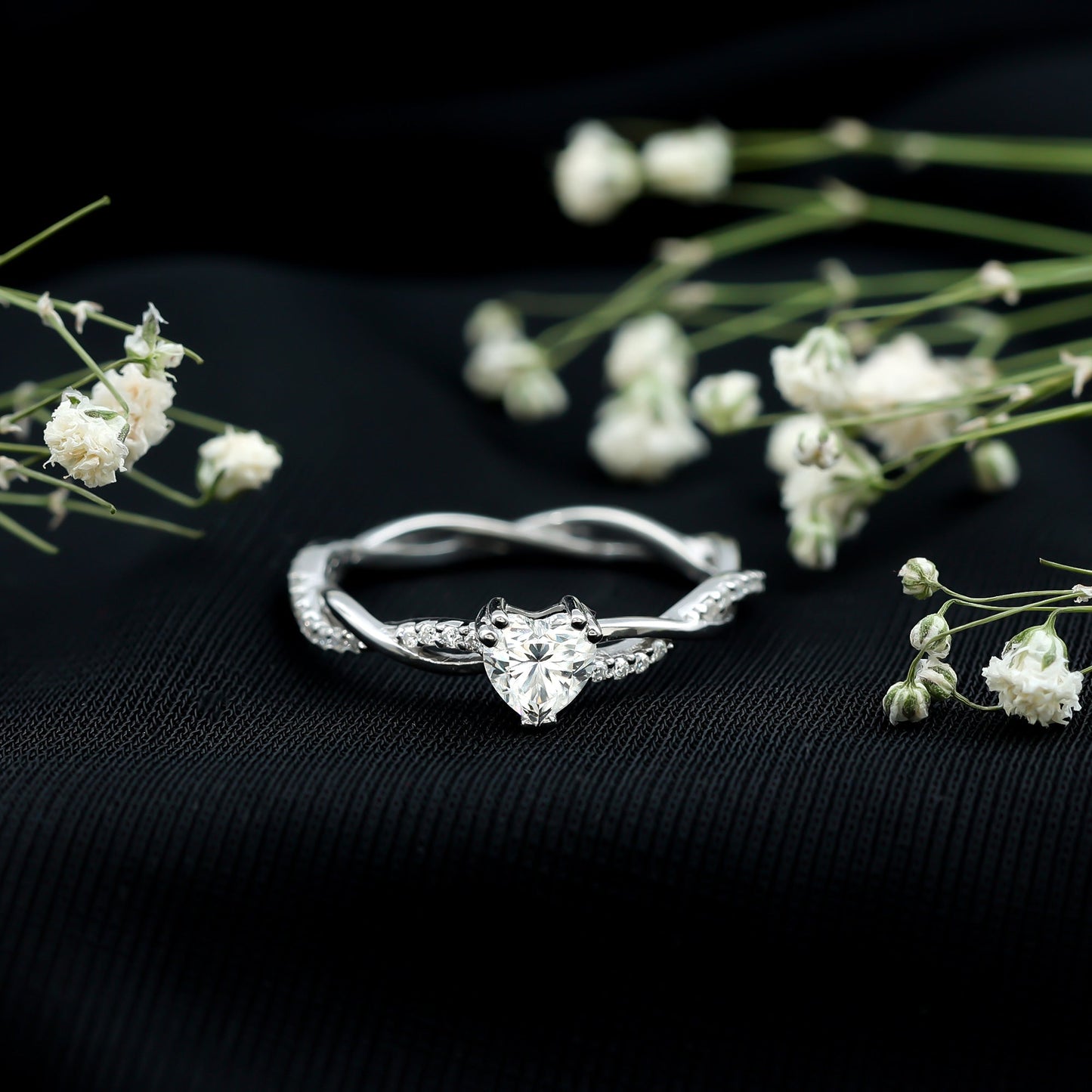 5 MM Heart Shaped Diamond Ring For Women