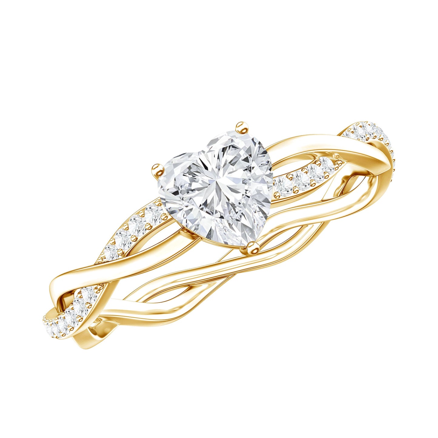 5 MM Heart Shaped Diamond Ring For Women