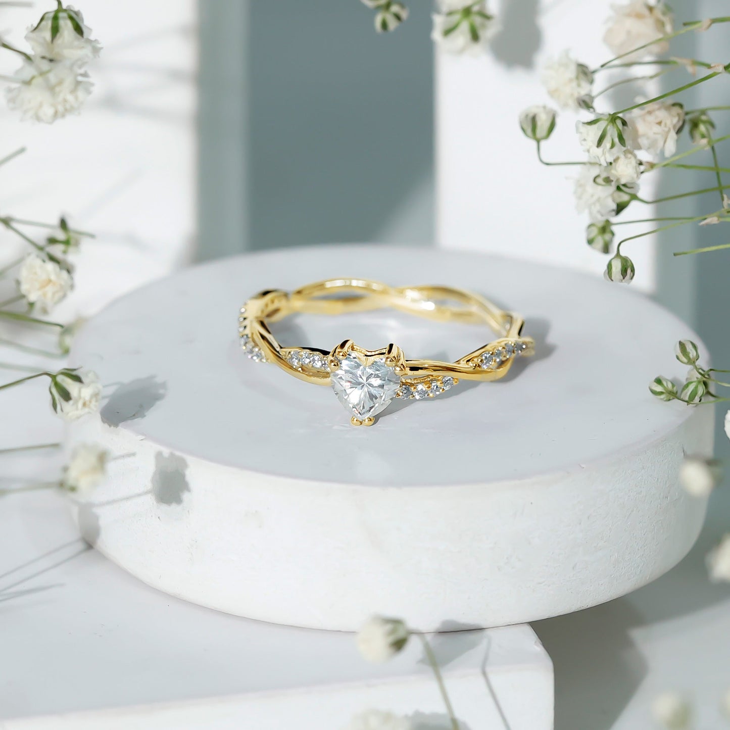 5 MM Heart Shaped Diamond Ring For Women
