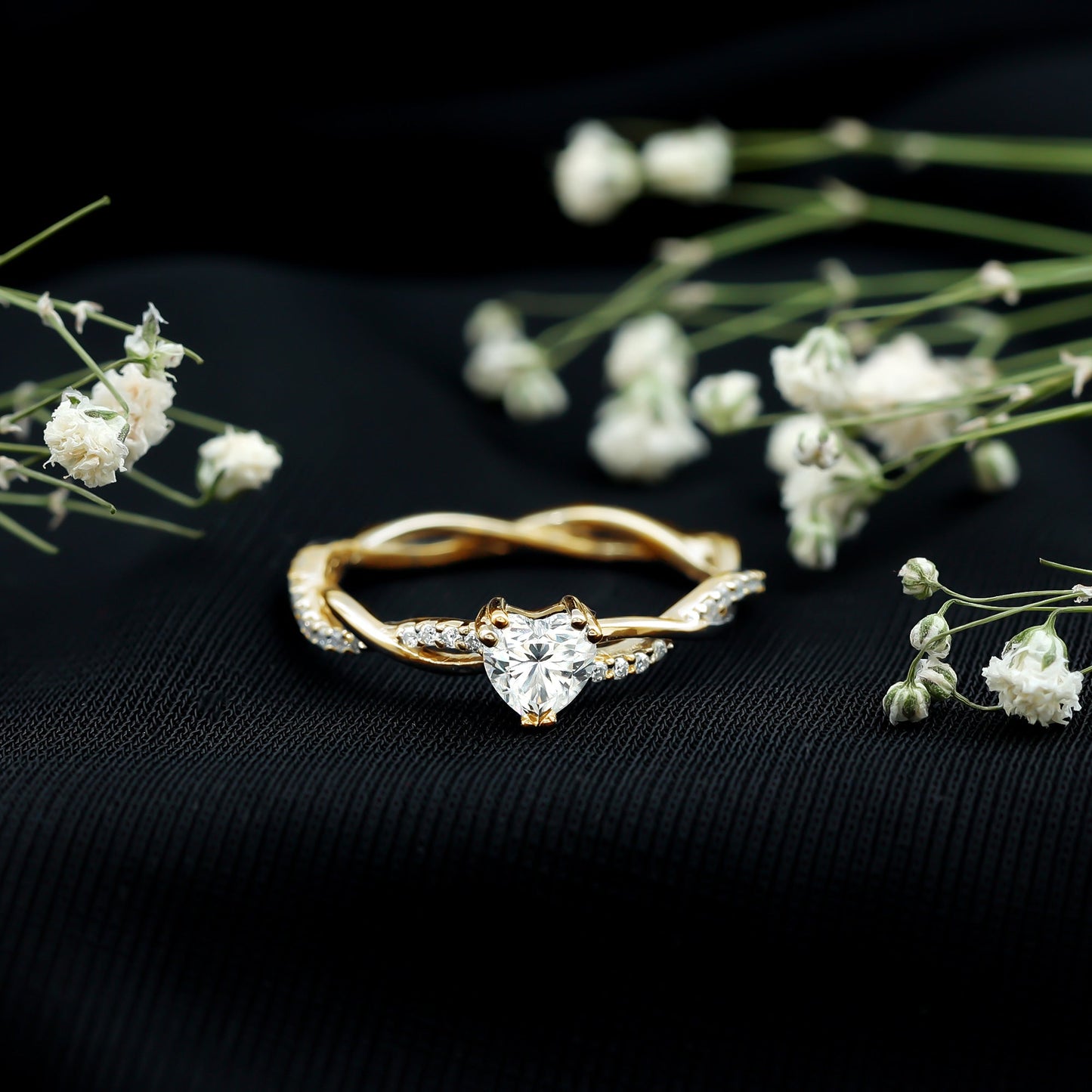 5 MM Heart Shaped Diamond Ring For Women