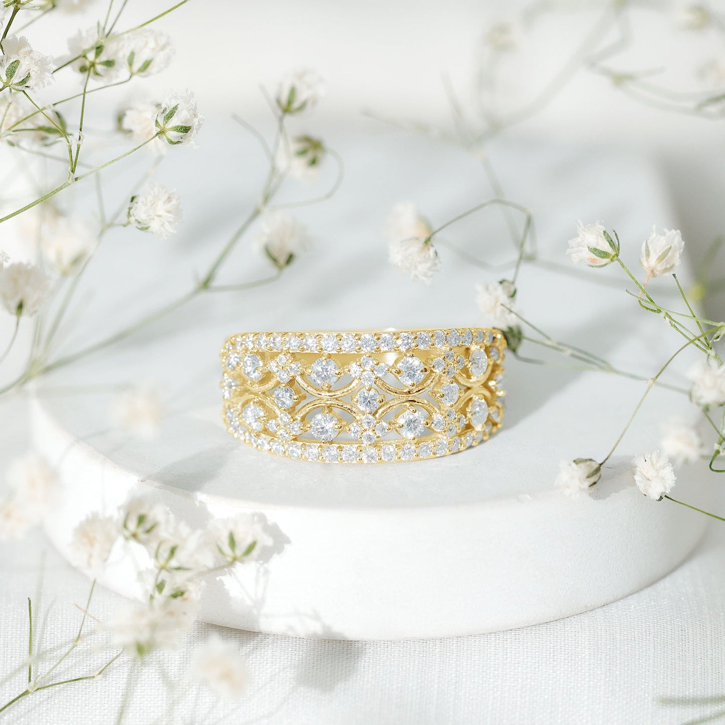 Vintage Inspired Lab Grown Diamond Wedding Band for Women