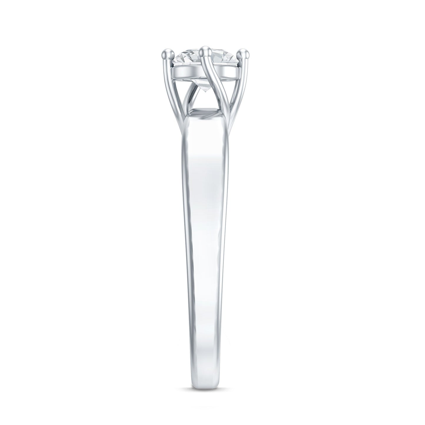 Lab Grown Diamond Solitaire Ring With 4 Prong Diagonal Set