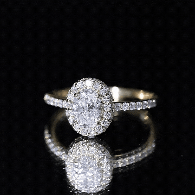 Certified 6X8 mm Lab Grown Diamond Oval Shape Engagement Ring