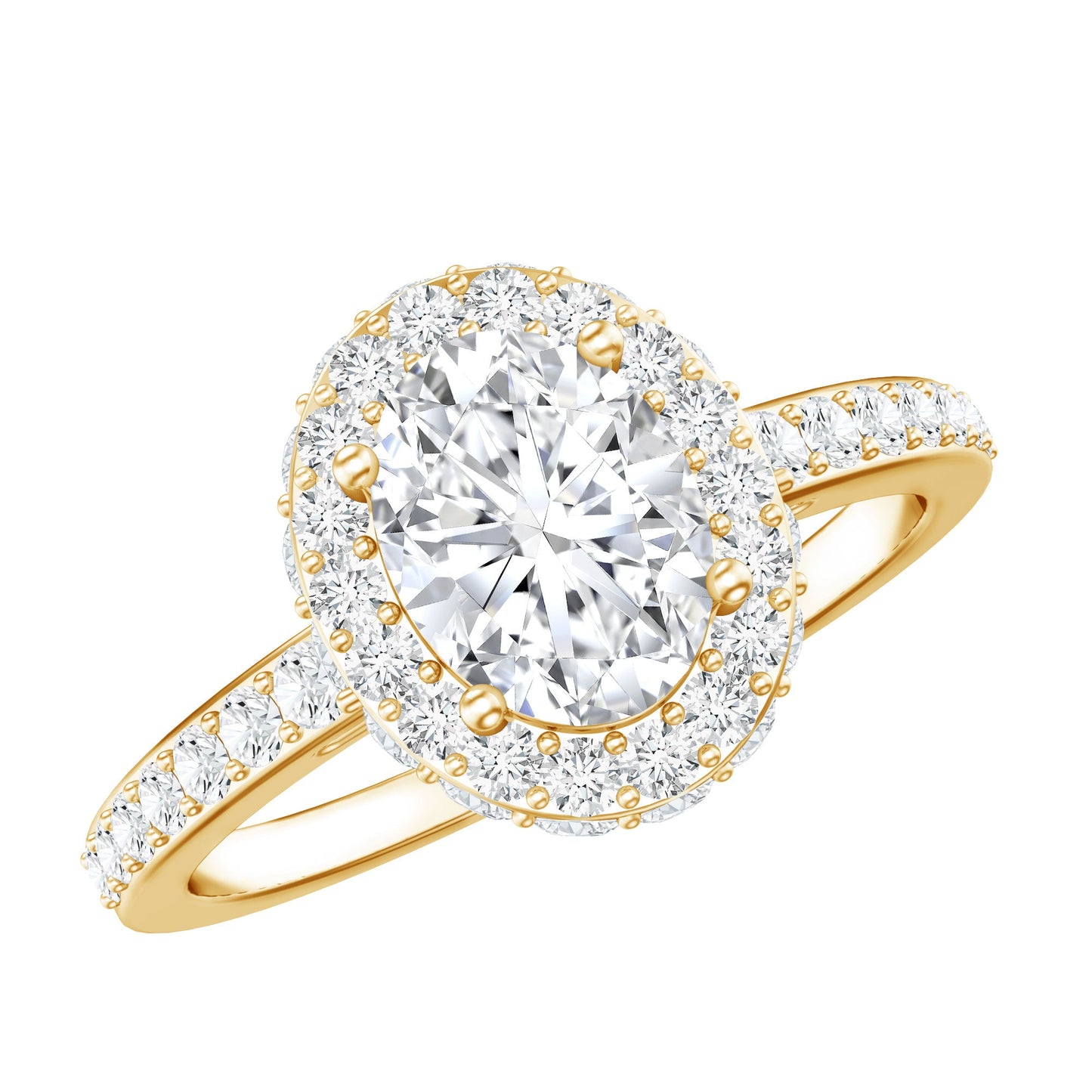 Certified 6X8 mm Lab Grown Diamond Oval Shape Engagement Ring