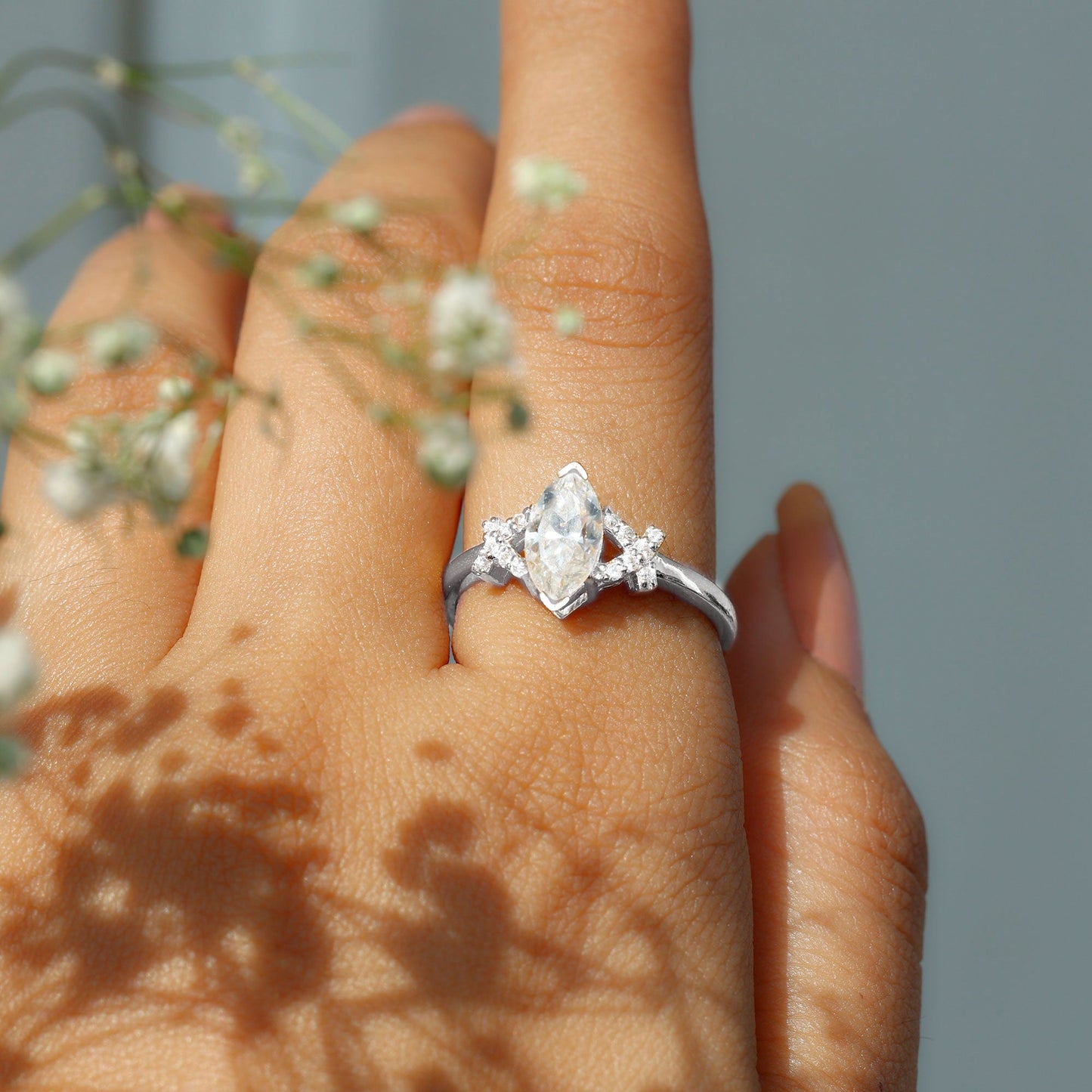 Lab Grown Diamond 5X10 MM Marquise Engagement Ring