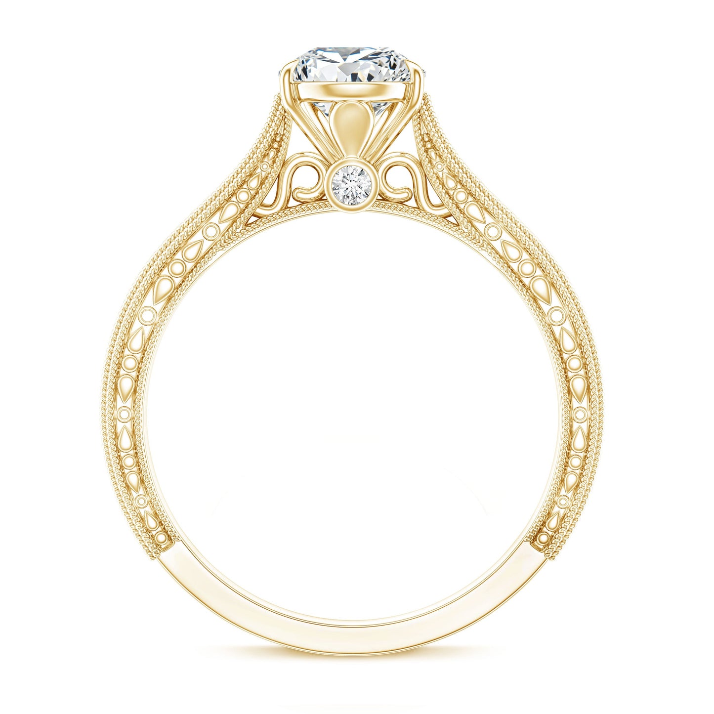 6X8 mm Pear Lab Created Diamond Filigree Engagement Ring