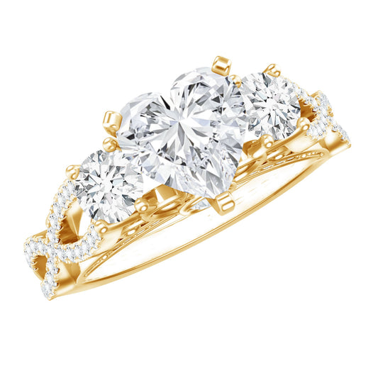 Certified 7 MM Lab Grown Diamond Heart Shaped Engagement Ring