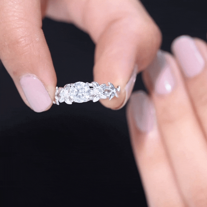 Certified 1 Ct Lab Grown Diamond Nature Engagement Ring