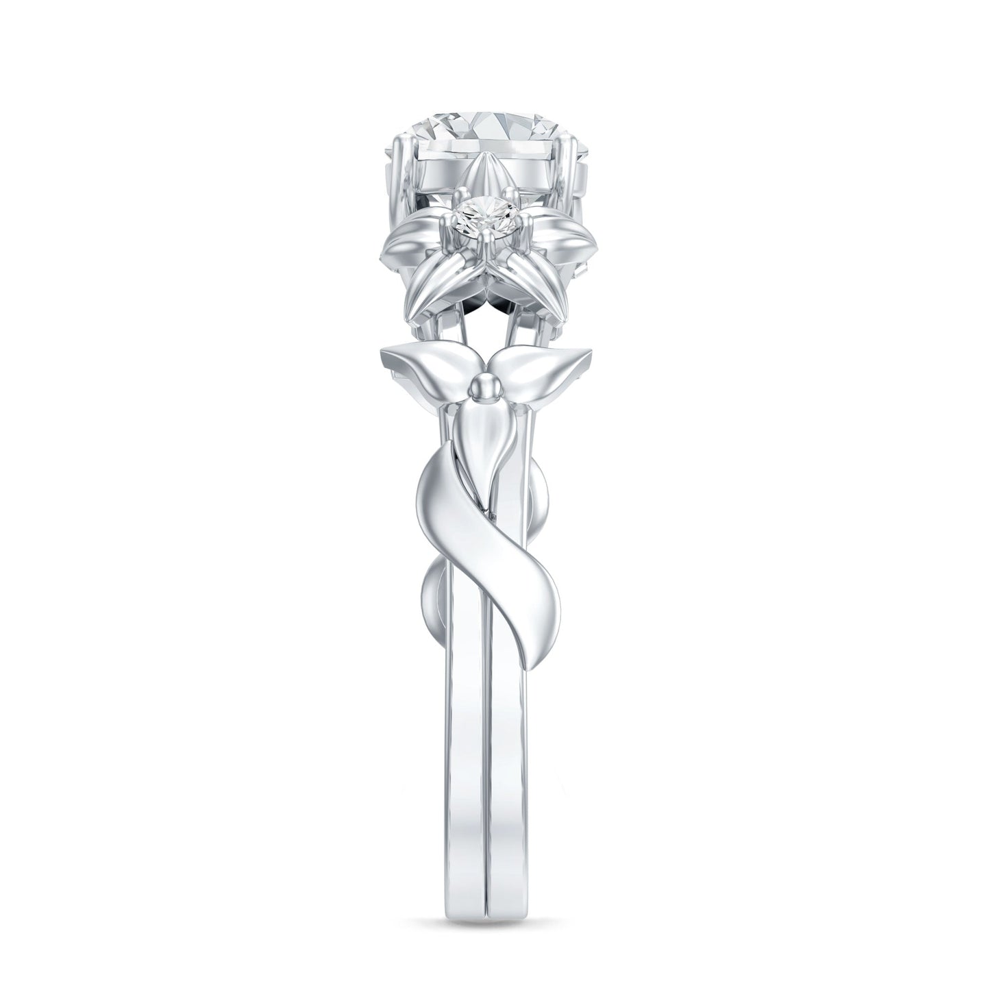 Certified 1 Ct Lab Grown Diamond Nature Engagement Ring