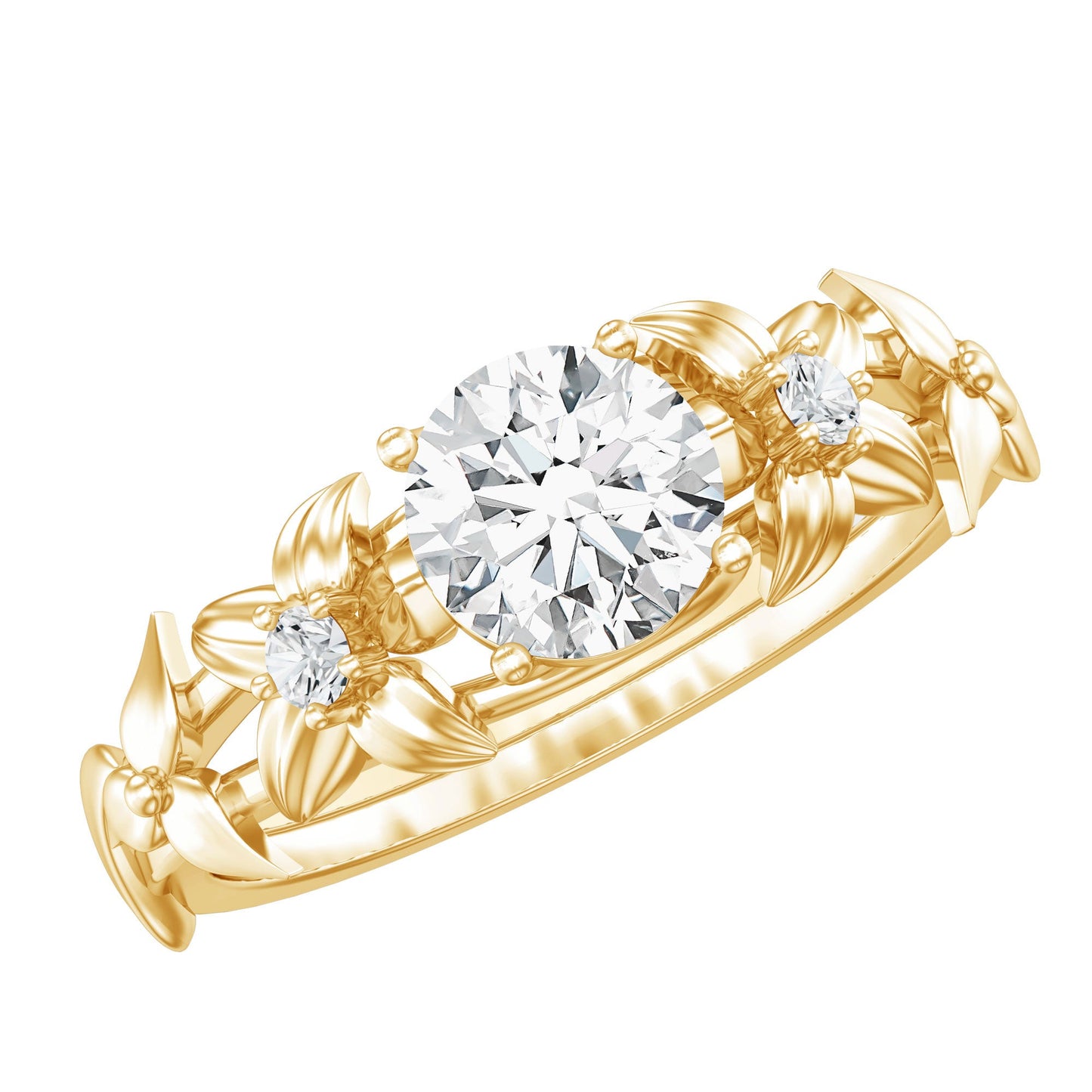 Certified 1 Ct Lab Grown Diamond Nature Engagement Ring