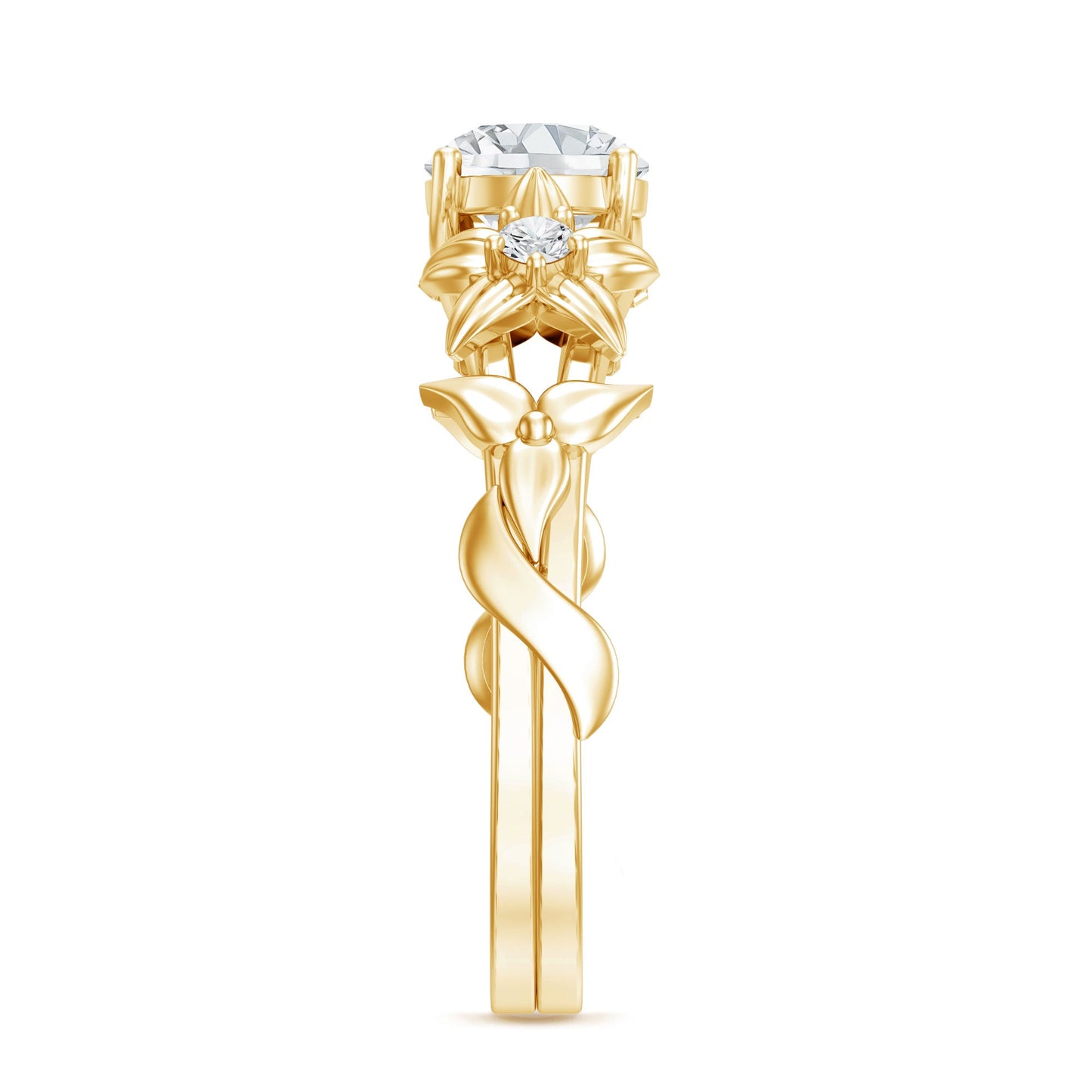 Certified 1 Ct Lab Grown Diamond Nature Engagement Ring