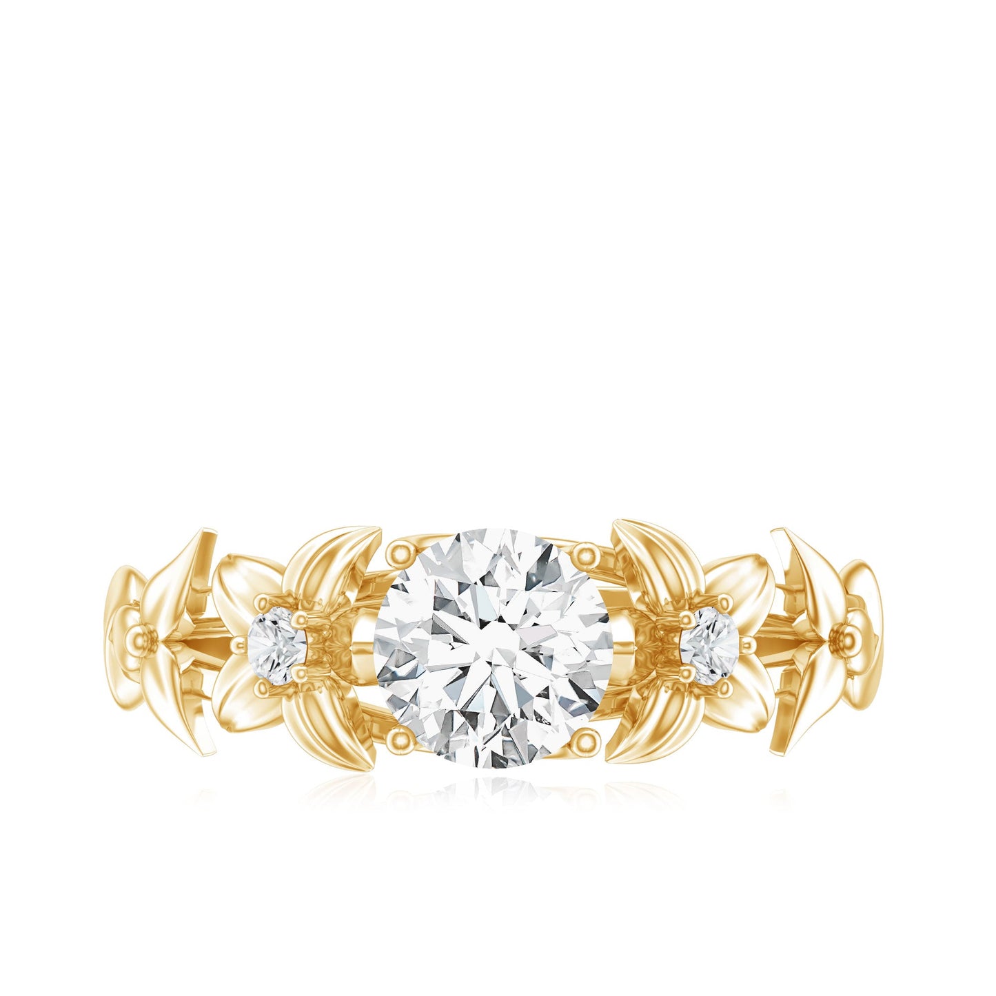 Certified 1 Ct Lab Grown Diamond Nature Engagement Ring