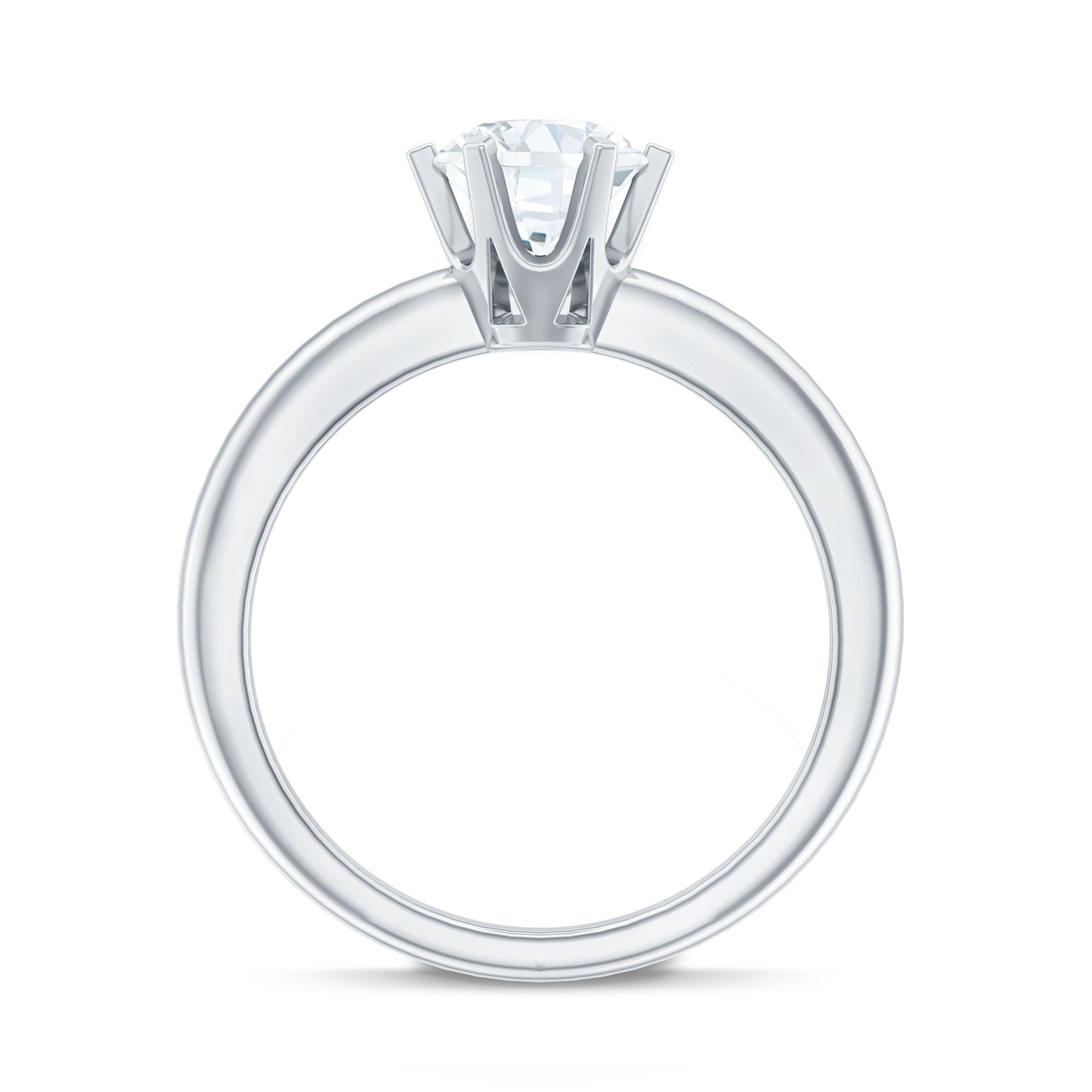Brilliant Cut Lab Grown Diamond Solitaire Engagement Ring With 6 Prongs