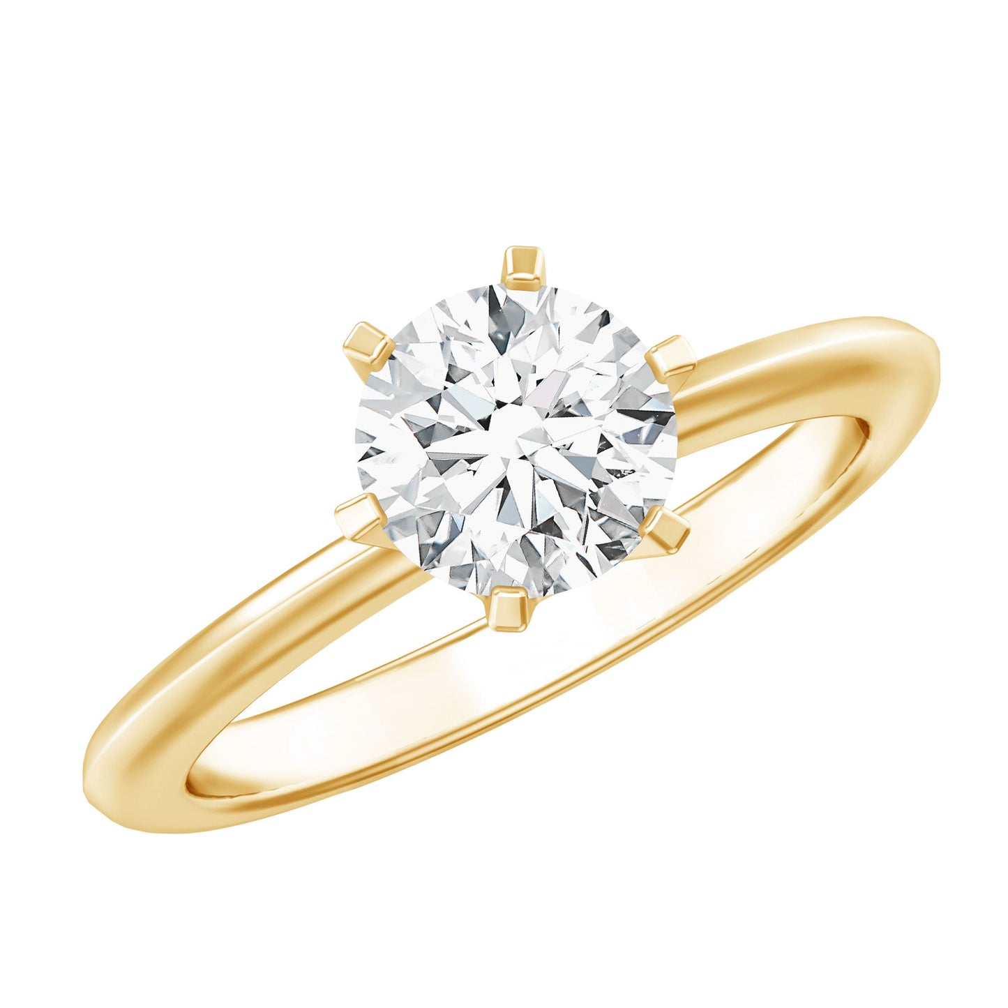 Brilliant Cut Lab Grown Diamond Solitaire Engagement Ring With 6 Prongs