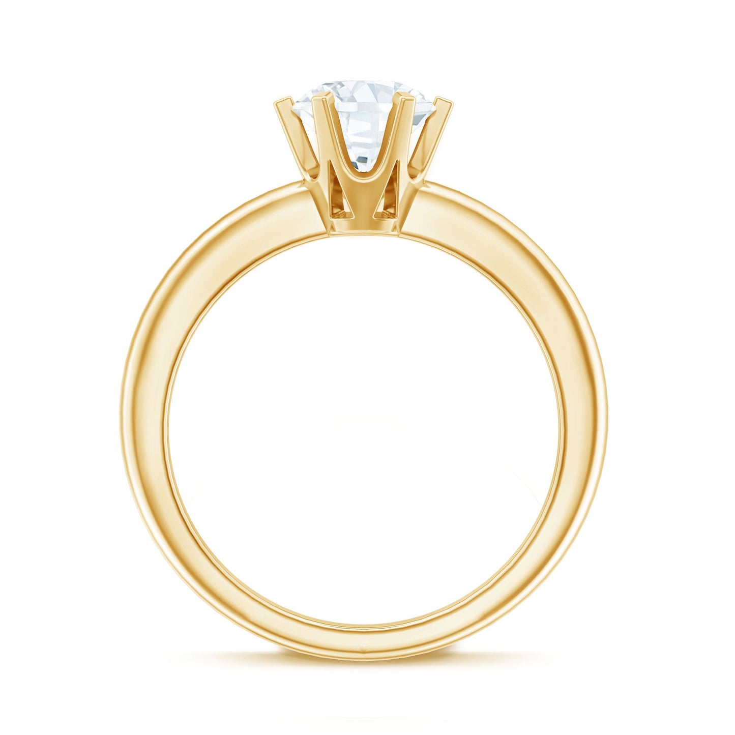 Brilliant Cut Lab Grown Diamond Solitaire Engagement Ring With 6 Prongs