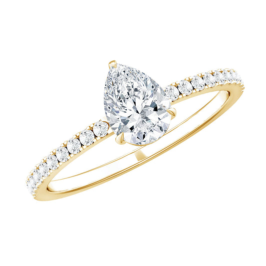 1 CT Pear Cut Man Made Diamond Engagement Ring