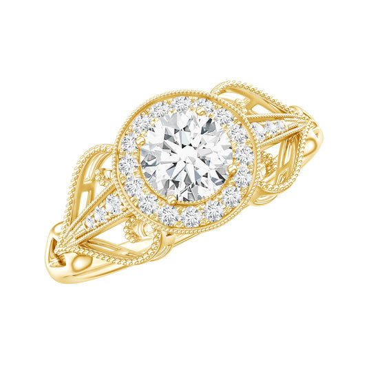 3/4 CT Statement Zircon Engagement Ring with Beaded Details