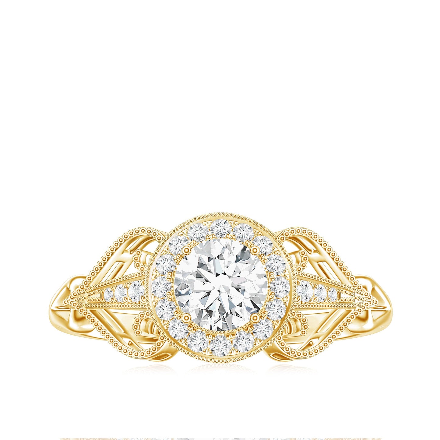 3/4 CT Statement Zircon Engagement Ring with Beaded Details