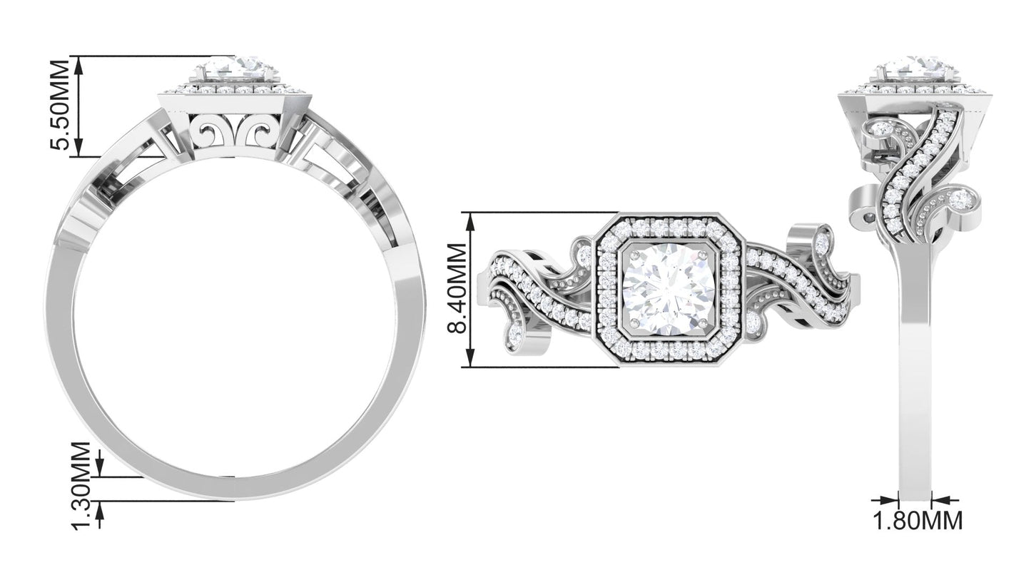 0.75 CT Zircon Engagement Ring